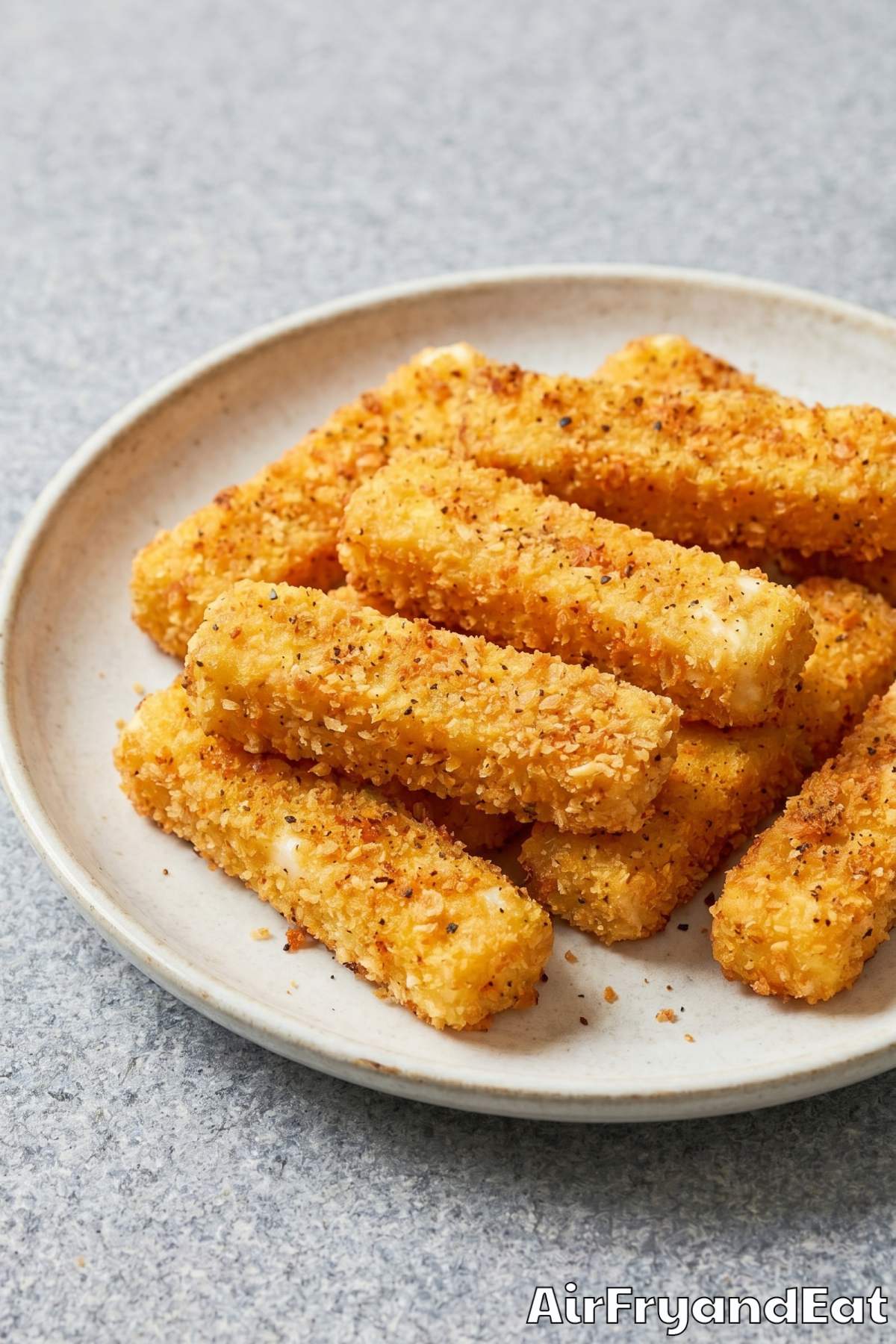 Crunchy air fryer halloumi fries served warm