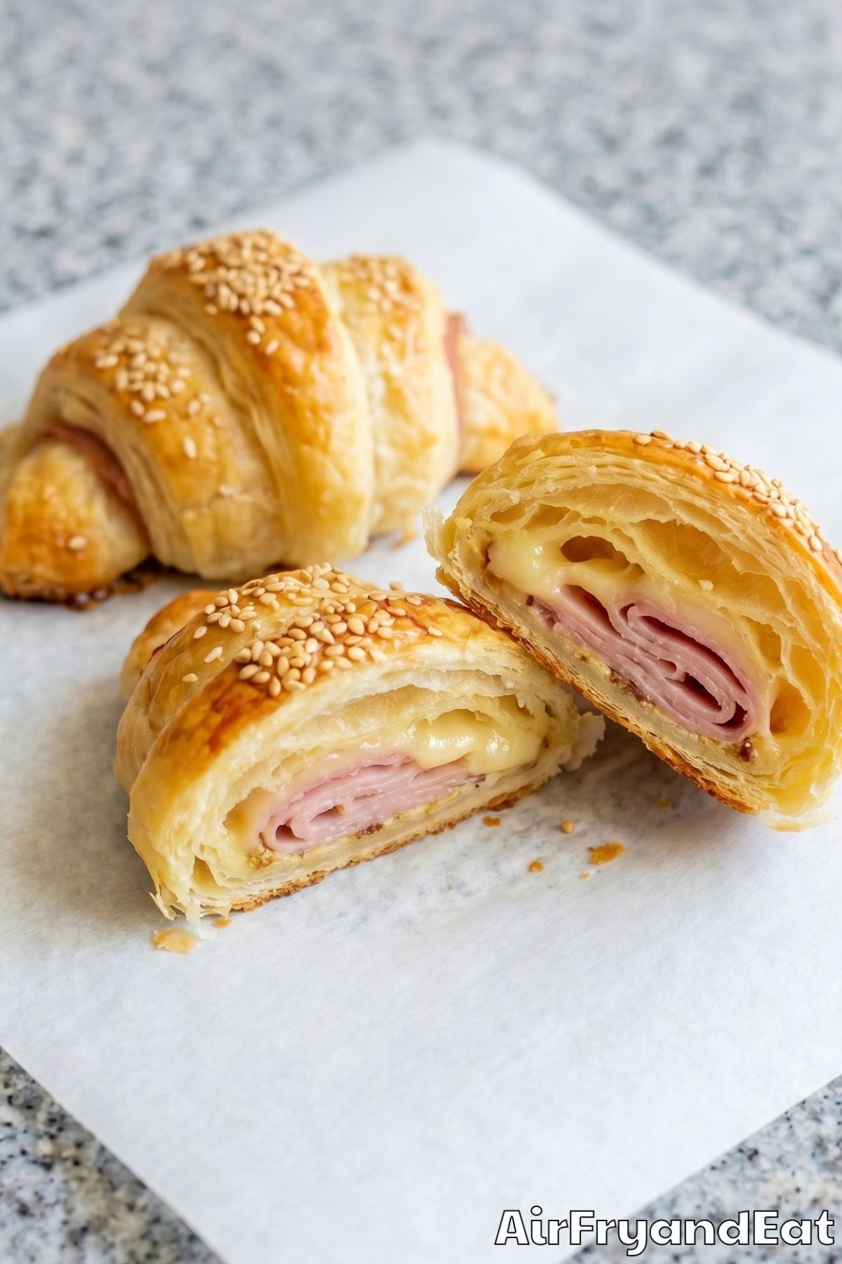Perfect air fryer ham and cheese croissants