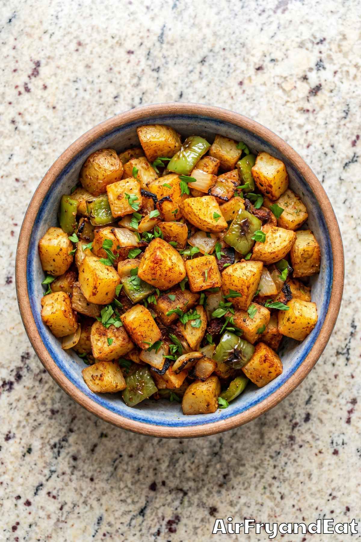 Savory air fryer home fries with herbs