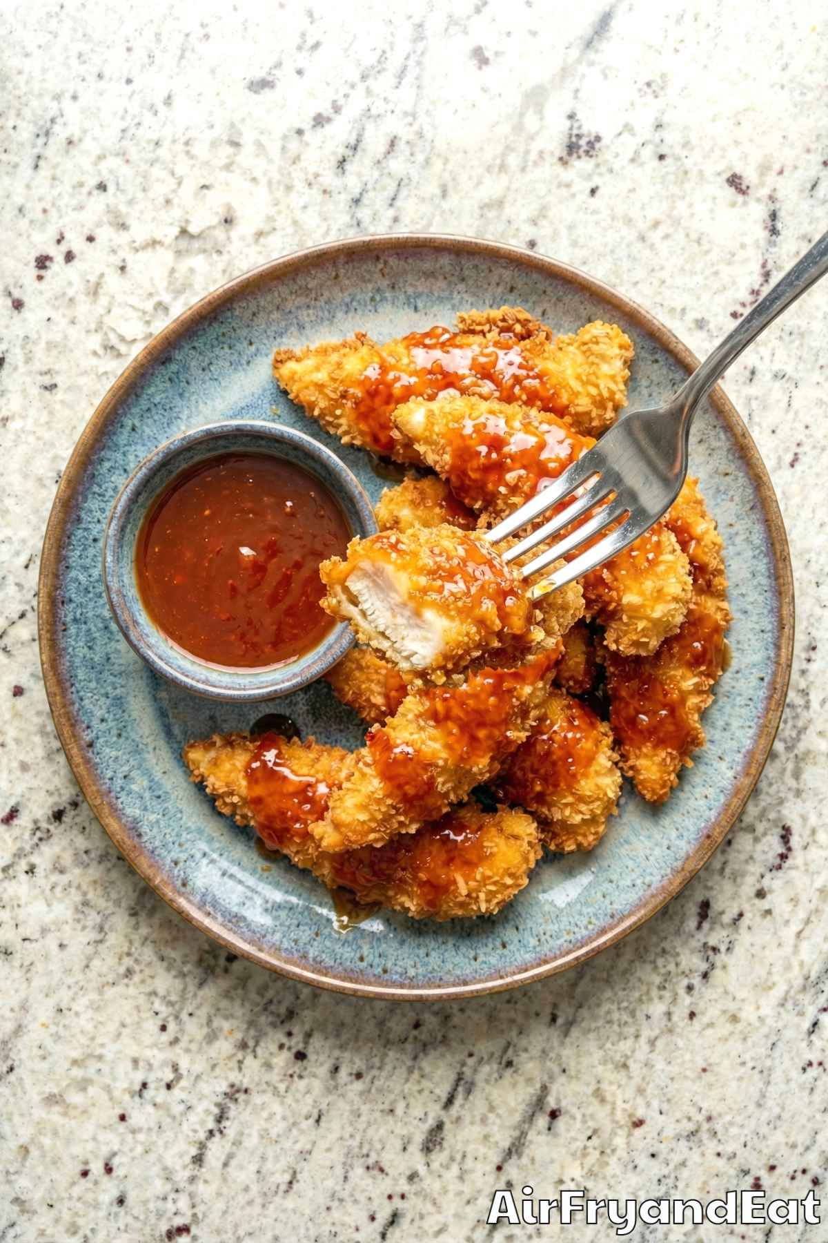 Tender honey chipotle air fryer chicken tenders
