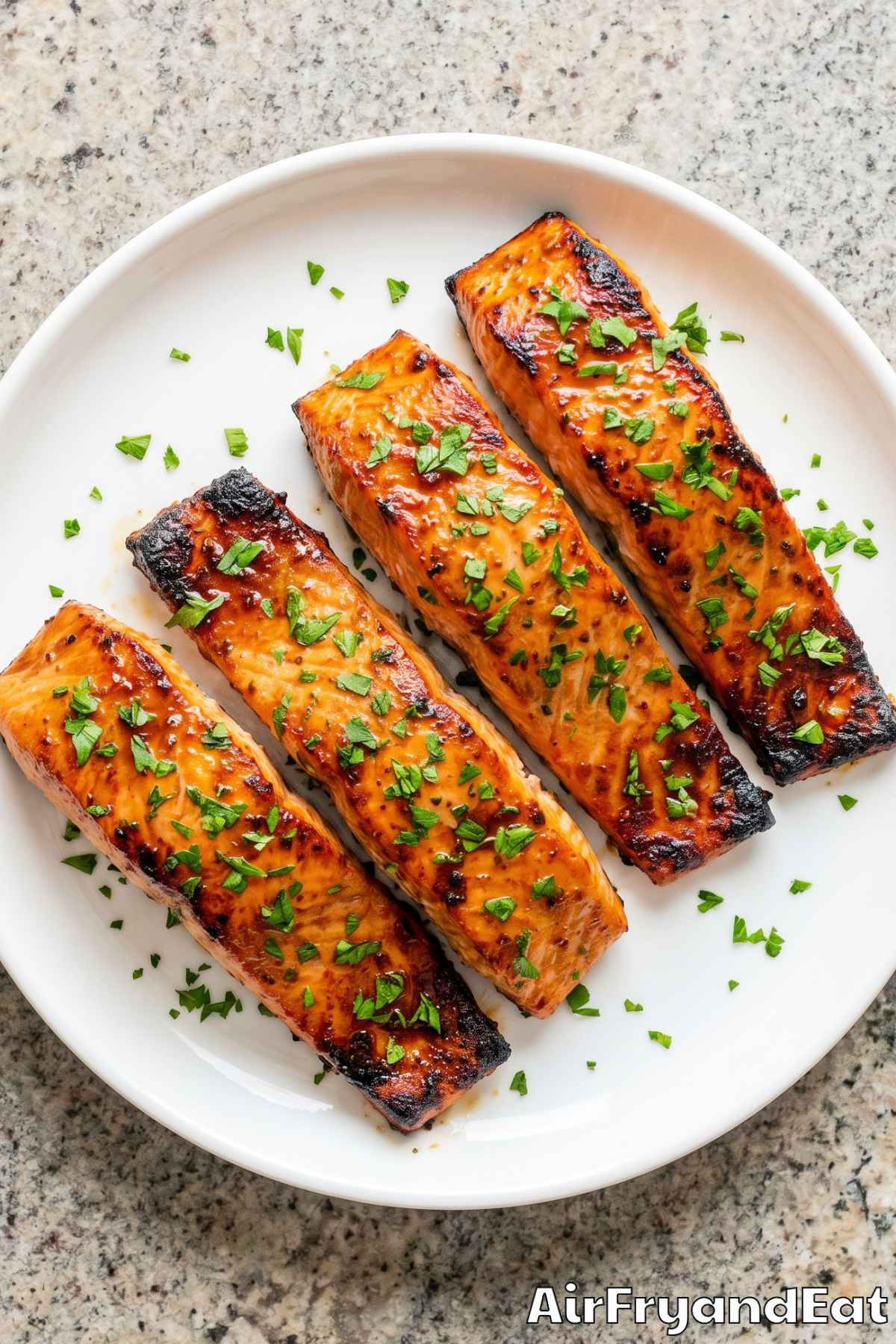 Flavorful air fryer honey garlic salmon dinner