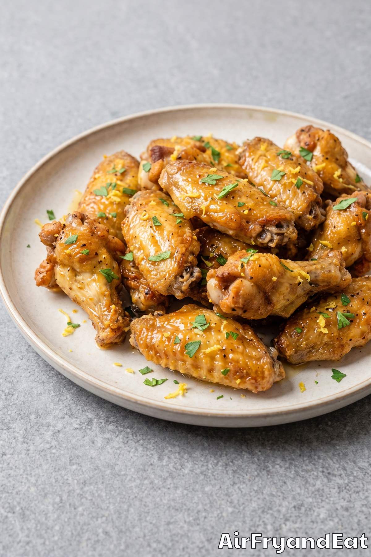 Crispy air fryer honey lemon pepper wings
