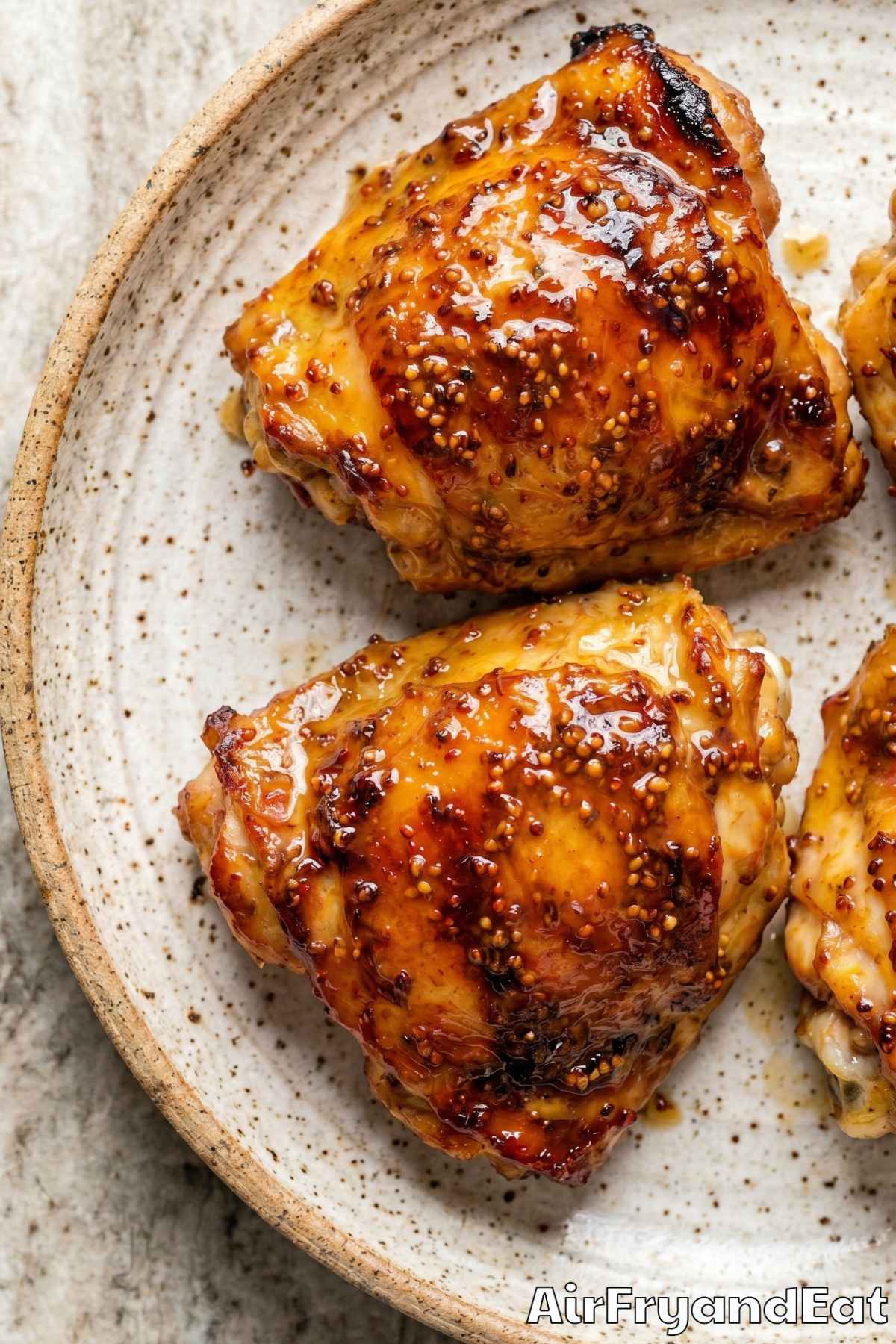 Homemade air fryer honey mustard chicken ready