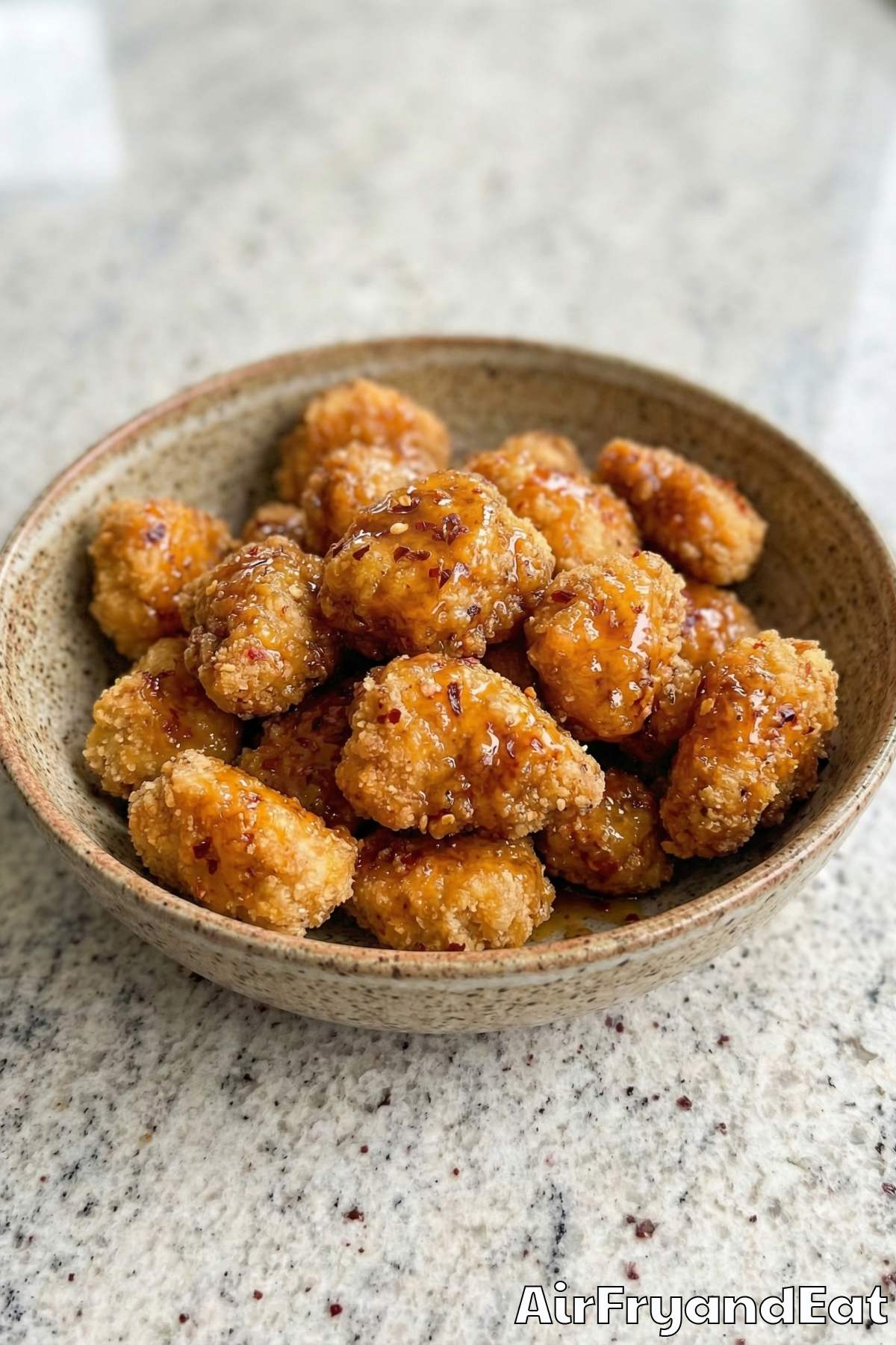 Juicy air fryer hot honey chicken bites