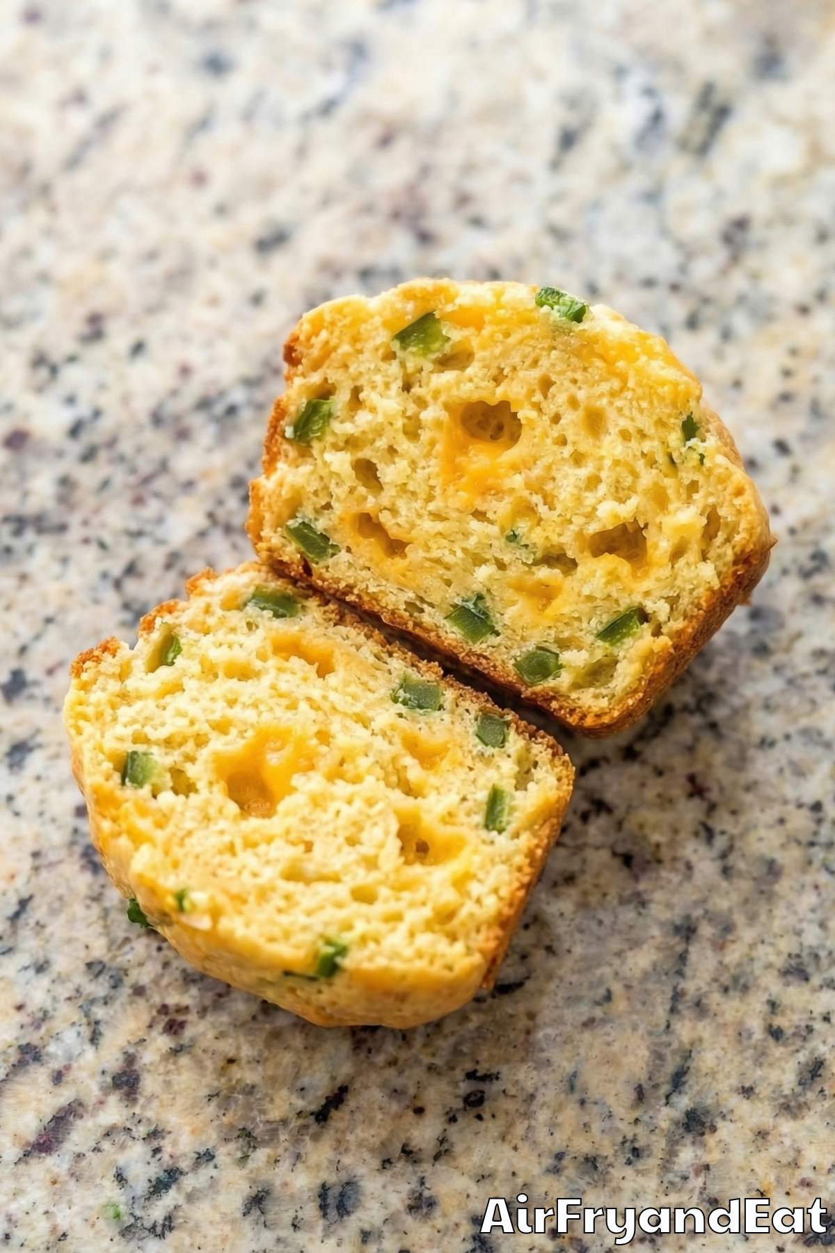 Savory air fryer cornbread muffins close-up
