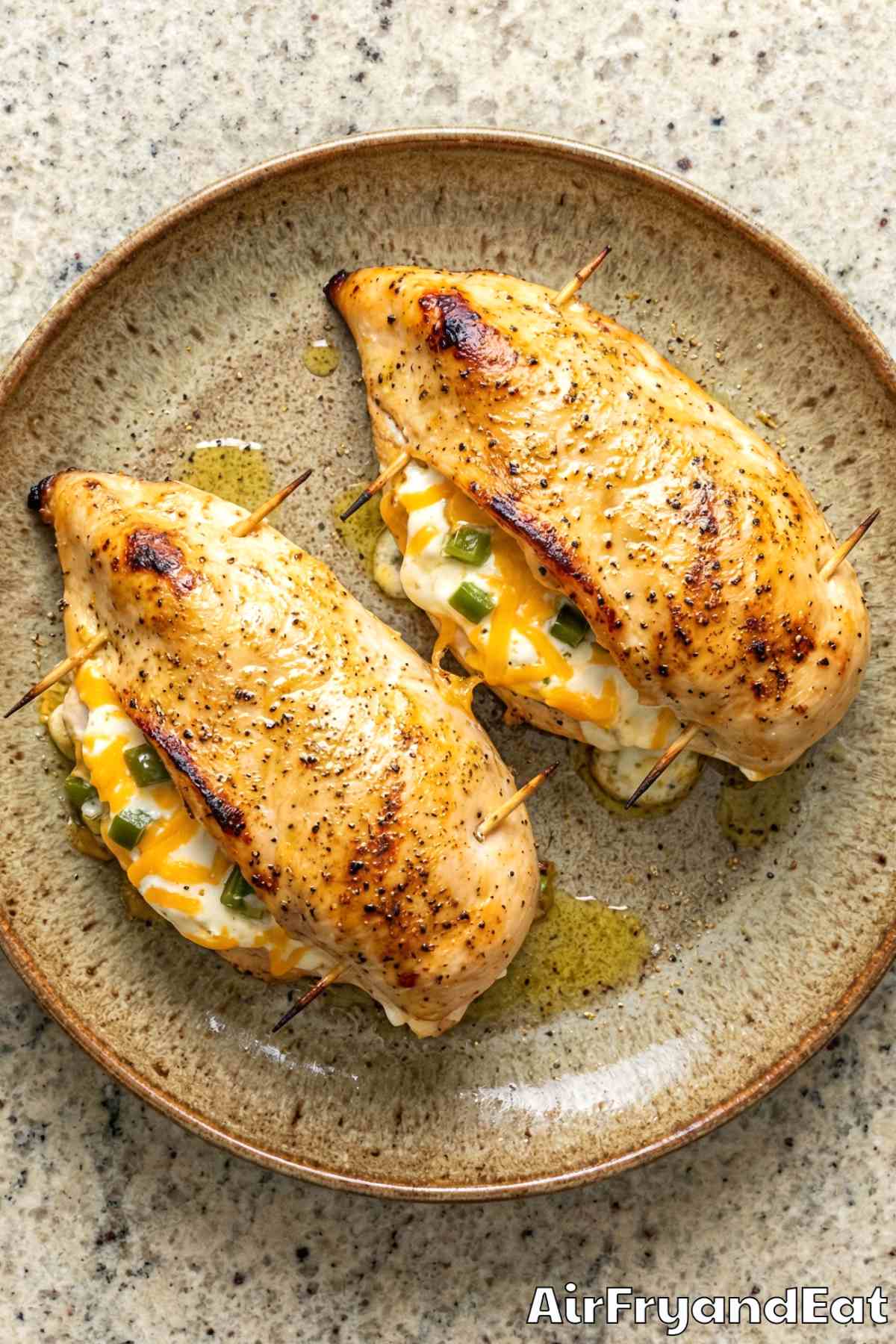 Savory jalapeno popper stuffed chicken breasts