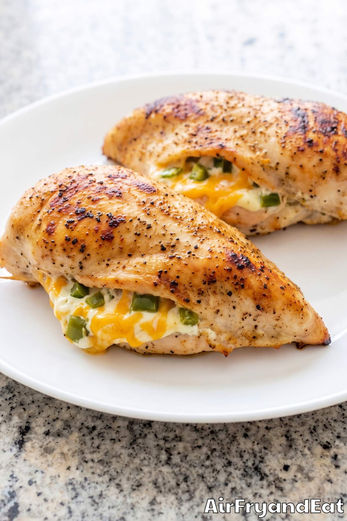 Cheesy stuffed chicken from the air fryer