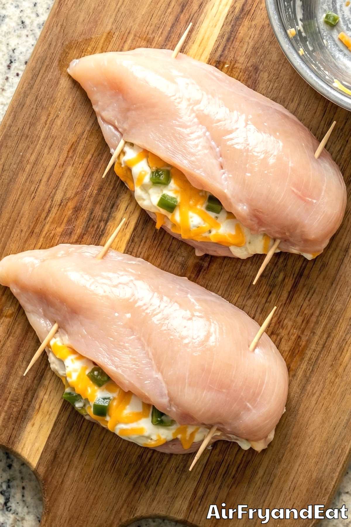 Air Fryer Jalapeno Popper Stuffed Chicken Breasts Step 3