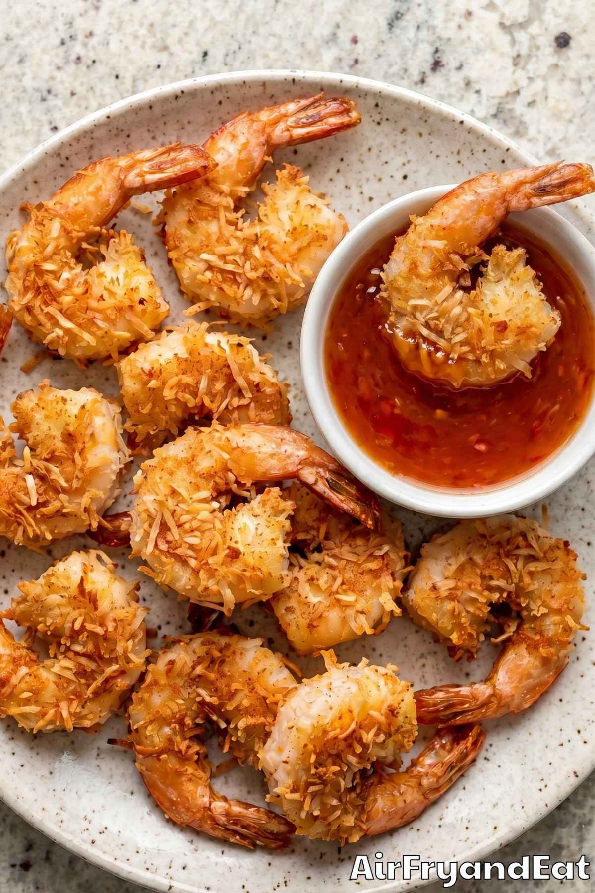 Crunchy air fryer keto coconut shrimp