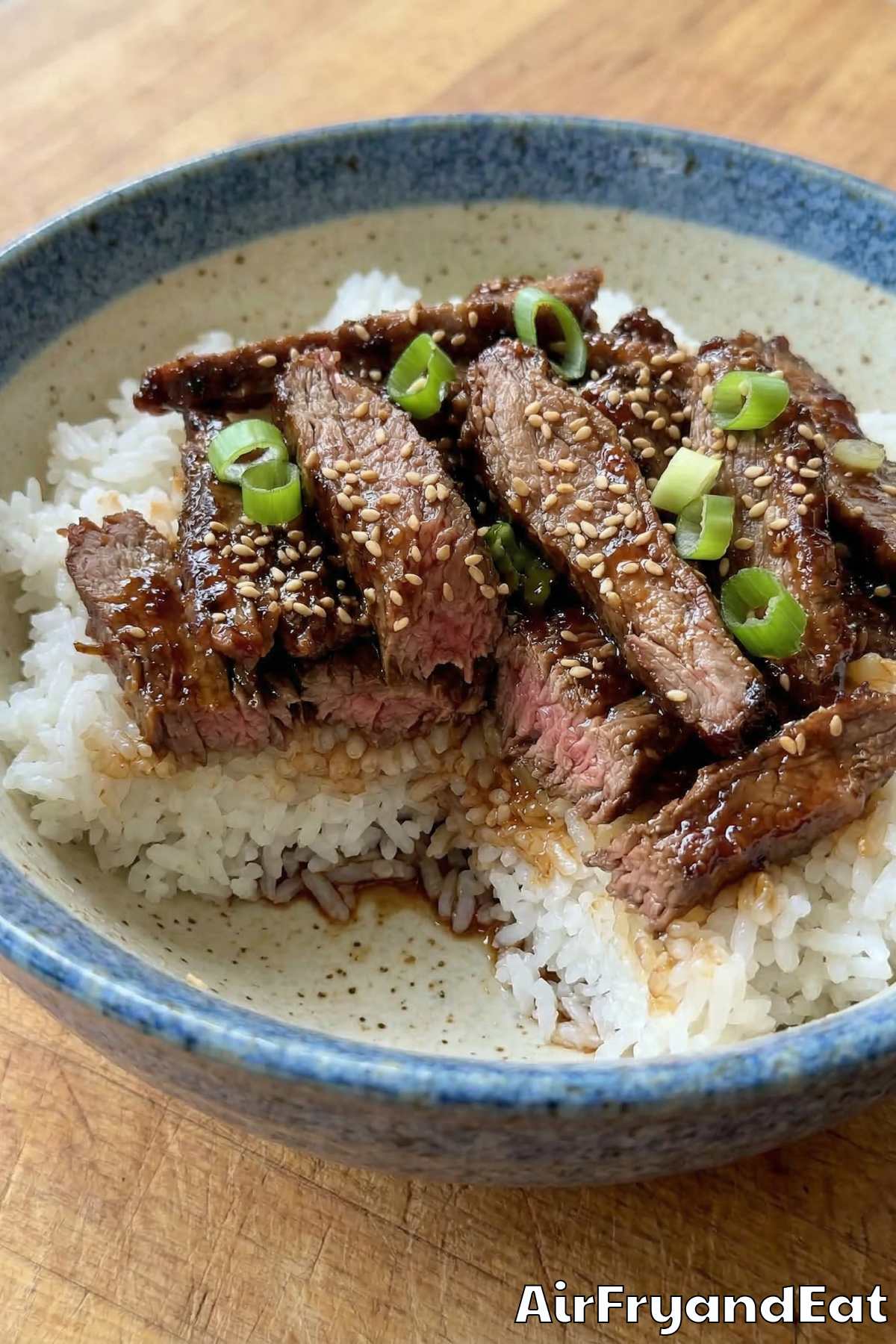 Flavorful air fryer Korean BBQ beef bowl