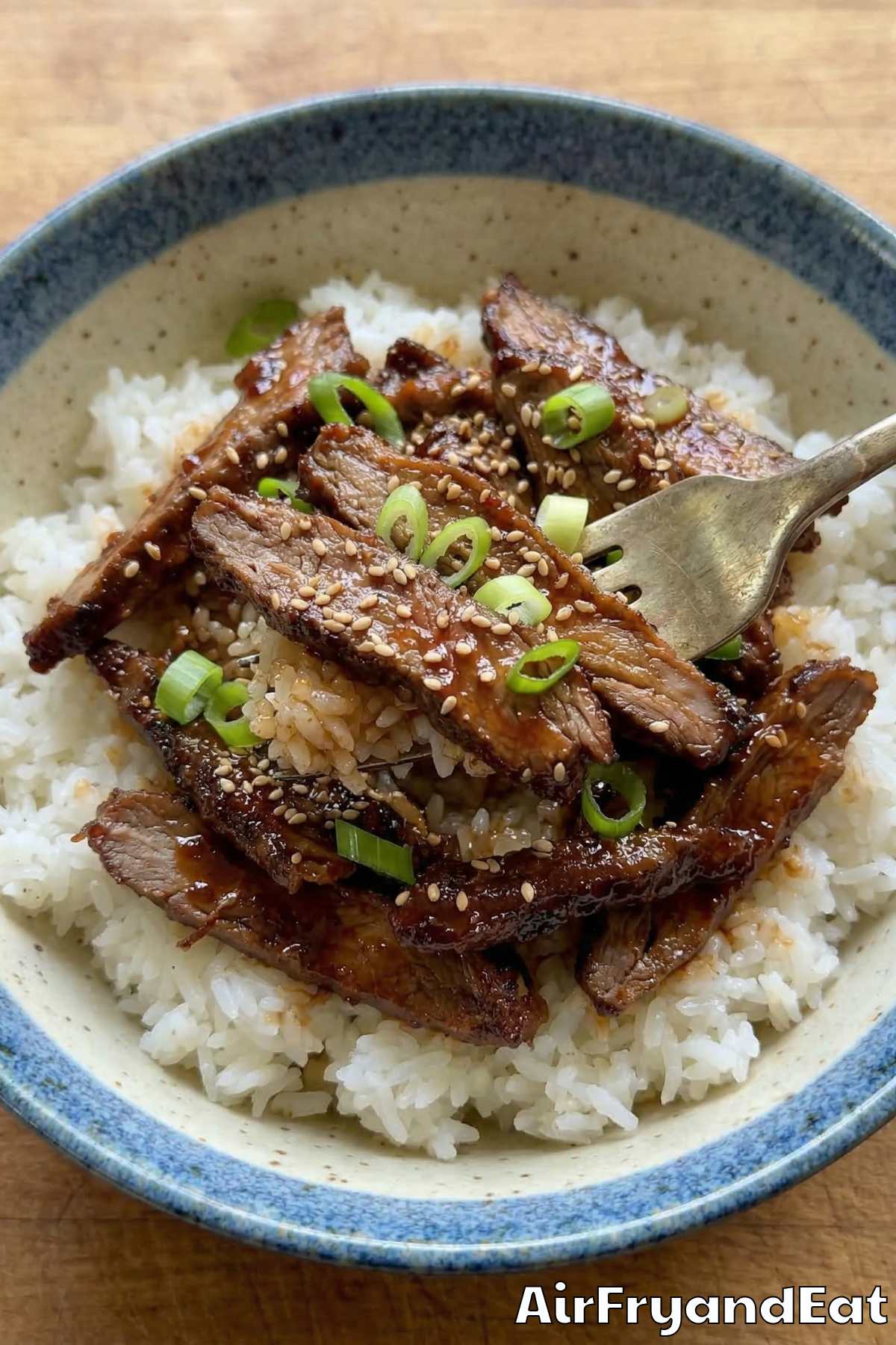 Hearty air fryer Korean BBQ beef bowls