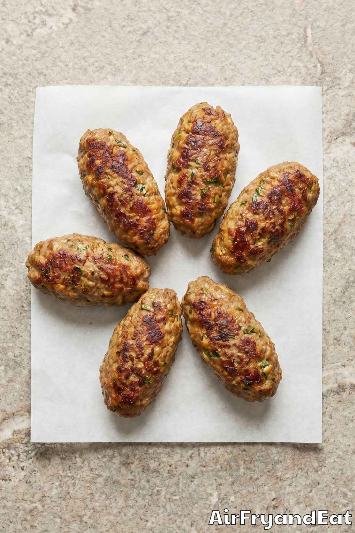 Crispy air fryer lamb kebab with herbs