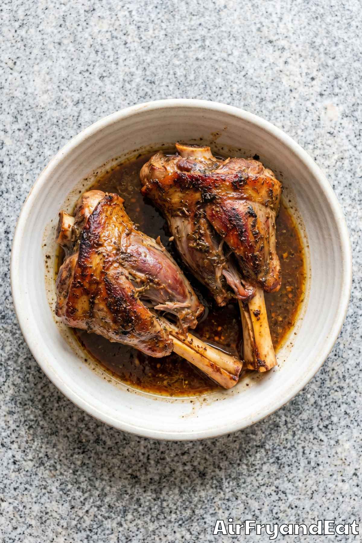 flavorful braised lamb shanks from air fryer