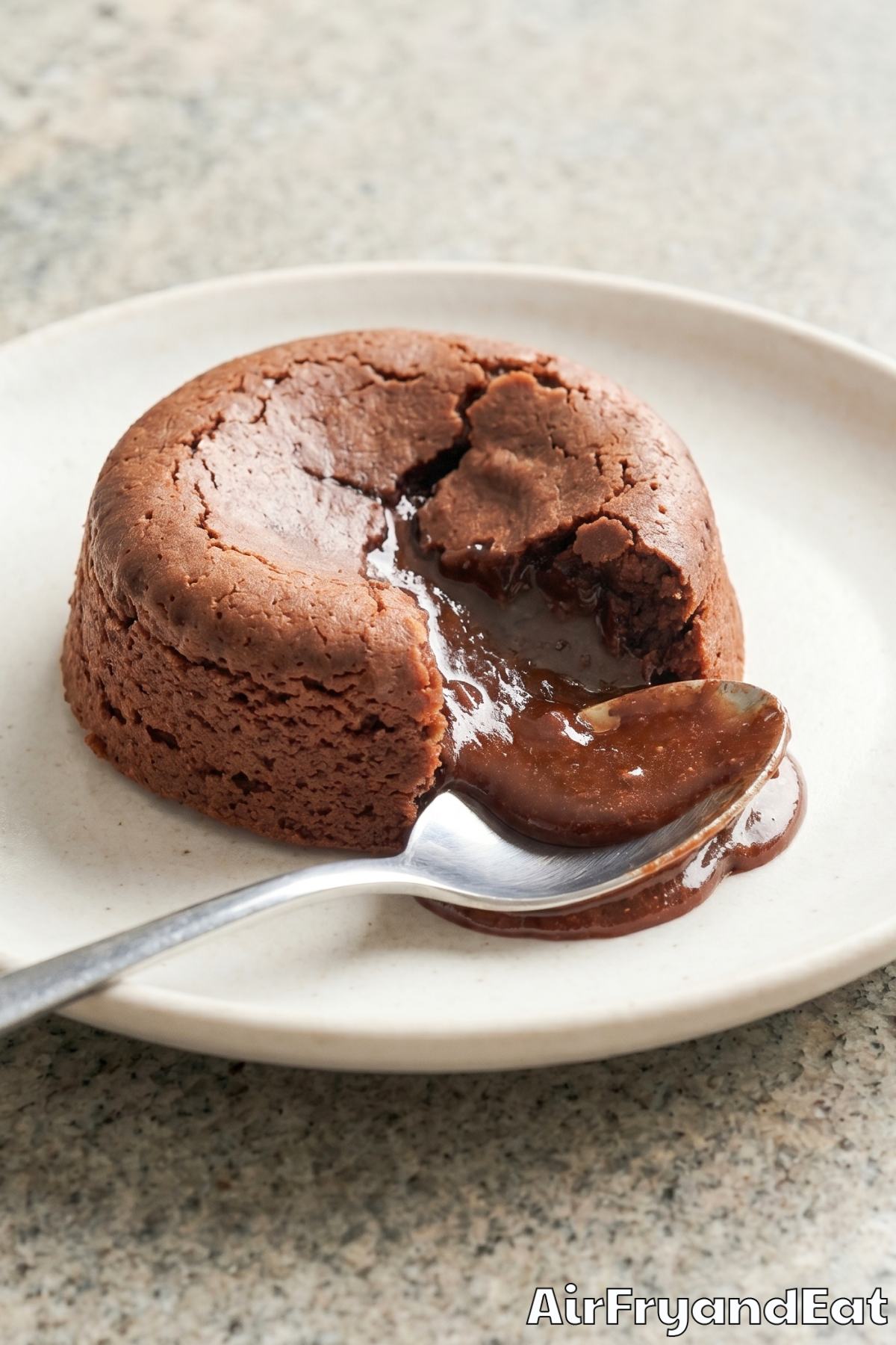 Easy air fryer lava cake with molten filling