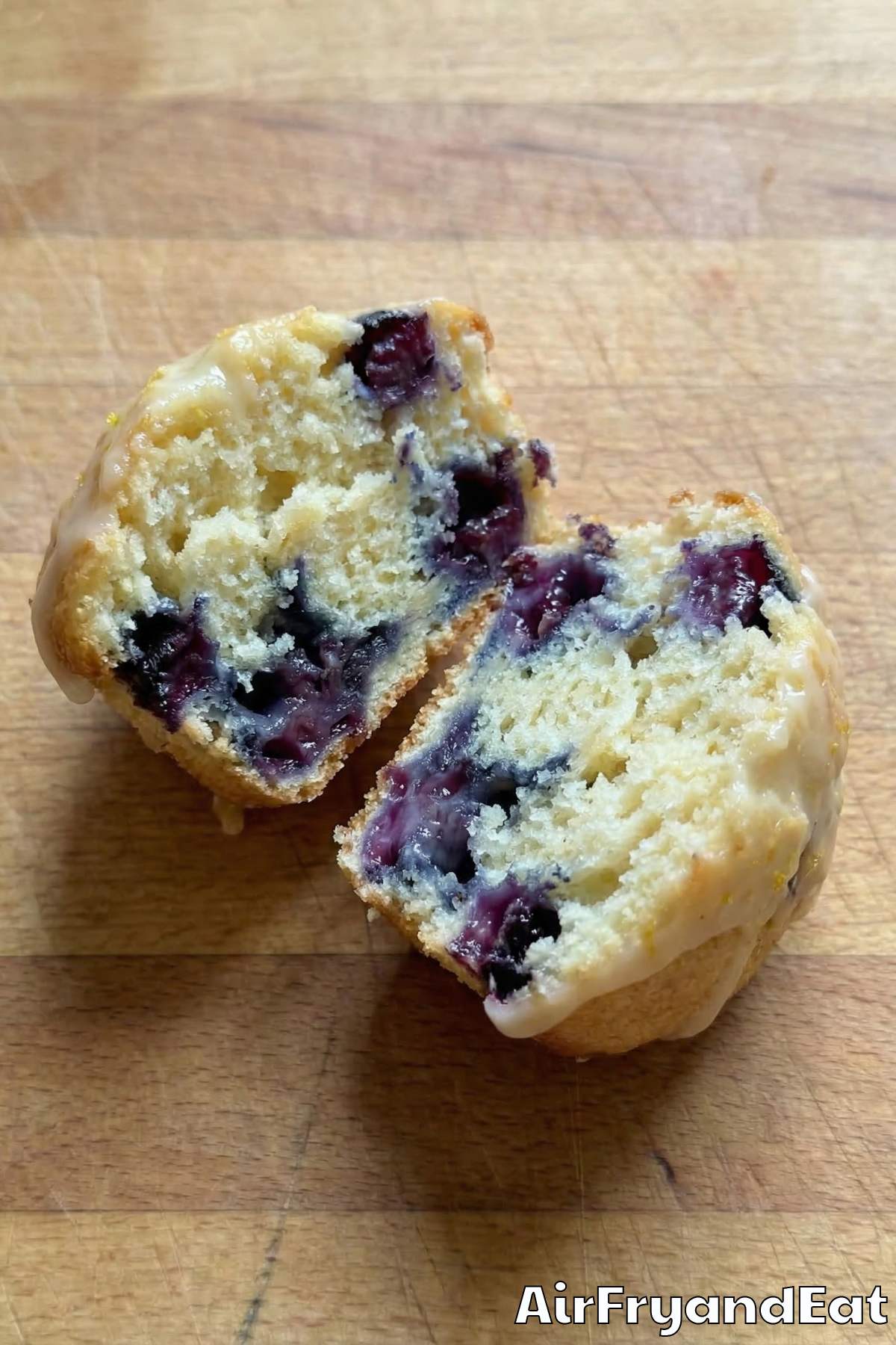 Soft air fryer lemon blueberry mini cakes