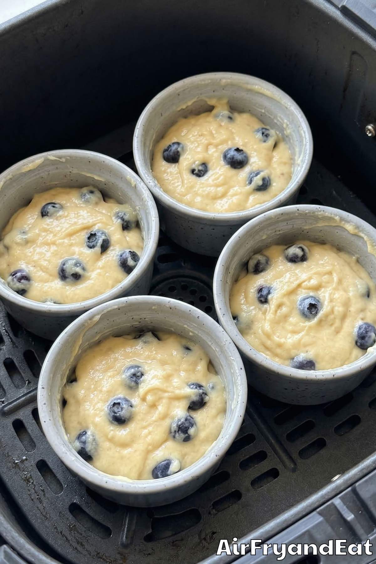 Air Fryer Lemon Blueberry Mini Cakes Step 3