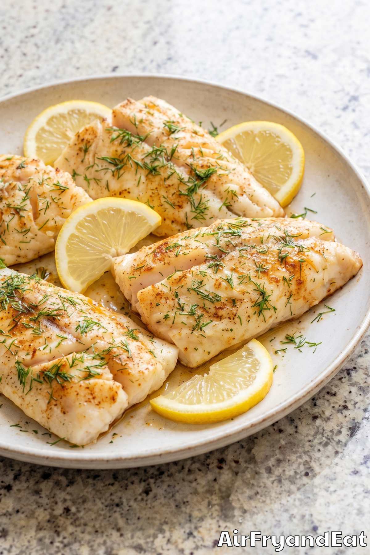 Flaky air fryer lemon butter cod fillet