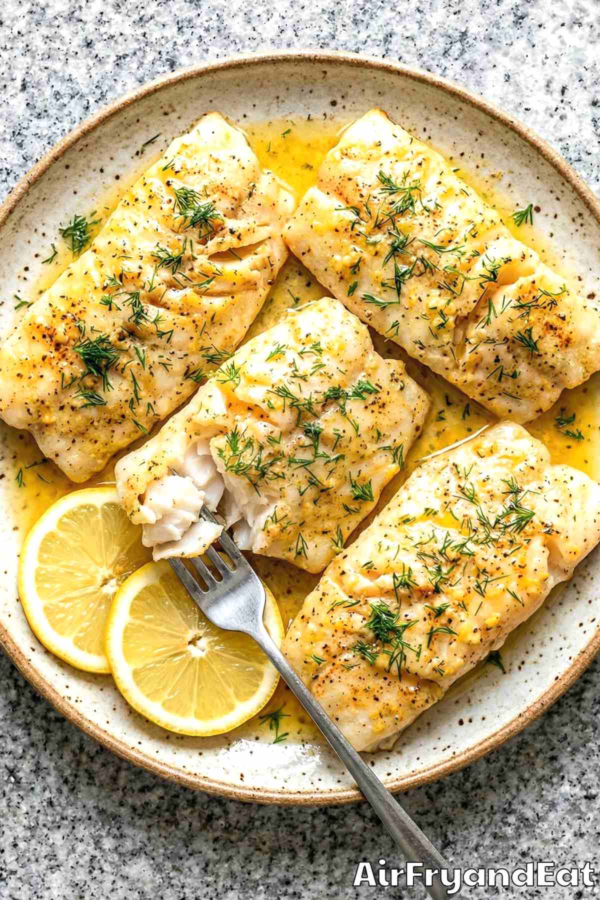 Light and buttery air fryer lemon butter cod