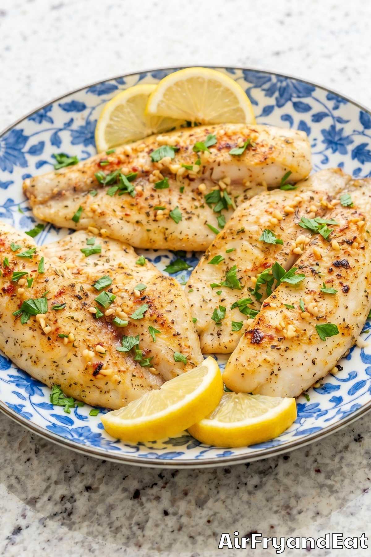Golden air fryer lemon garlic tilapia