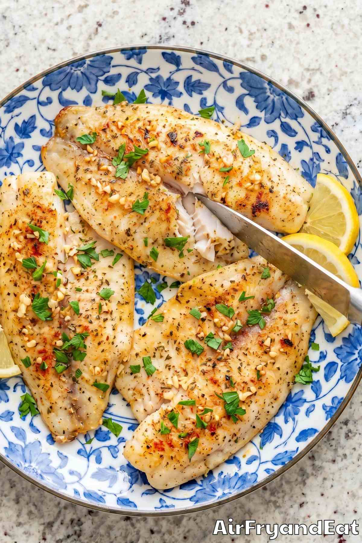 Easy air fryer lemon garlic tilapia recipe