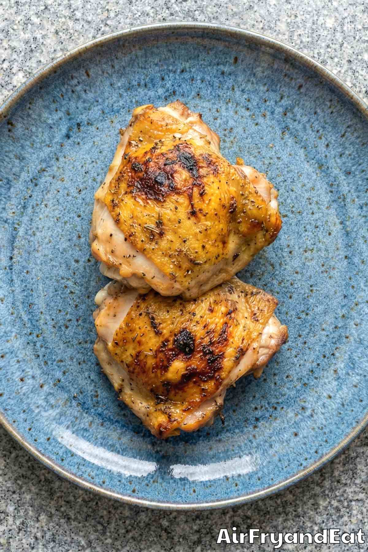 Flavorful air fryer lemon herb chicken thighs