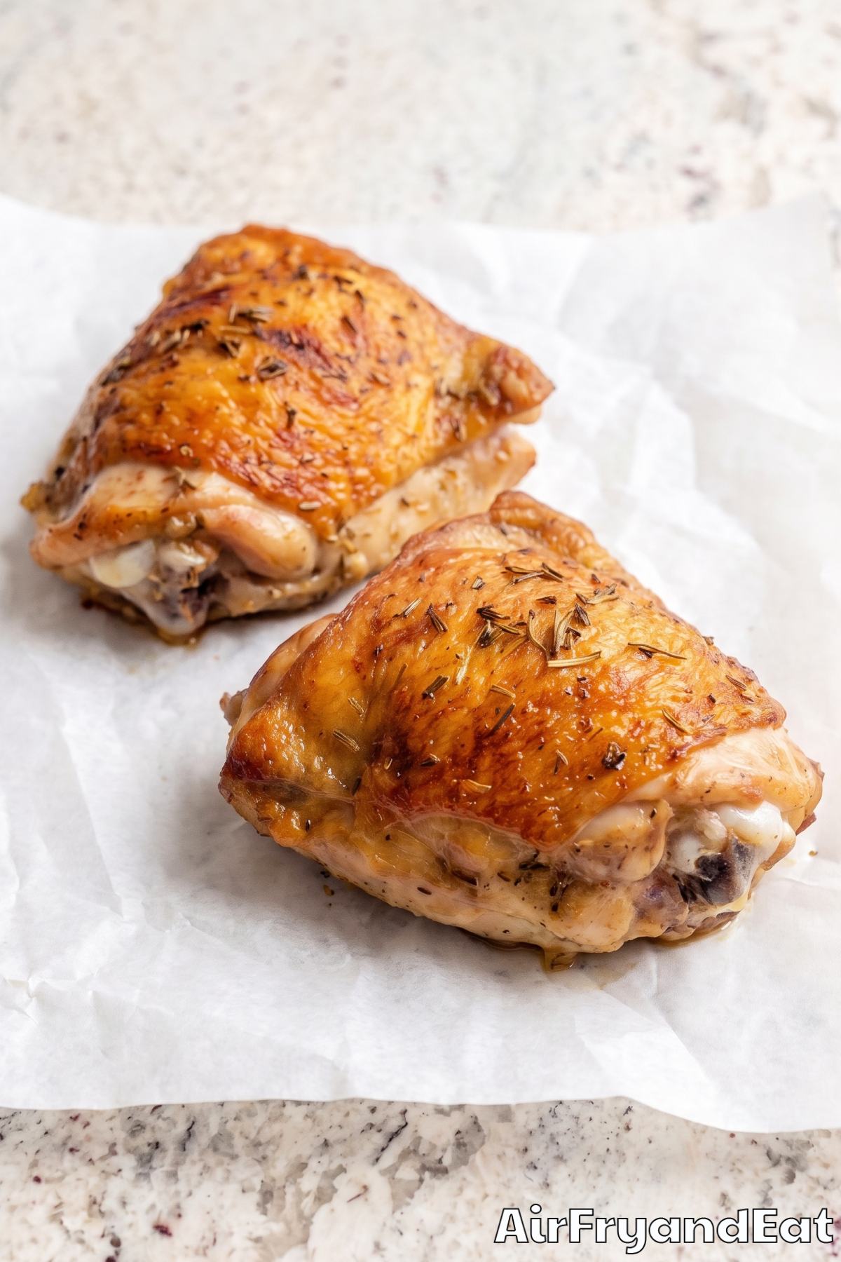 Air fryer lemon herb chicken thighs