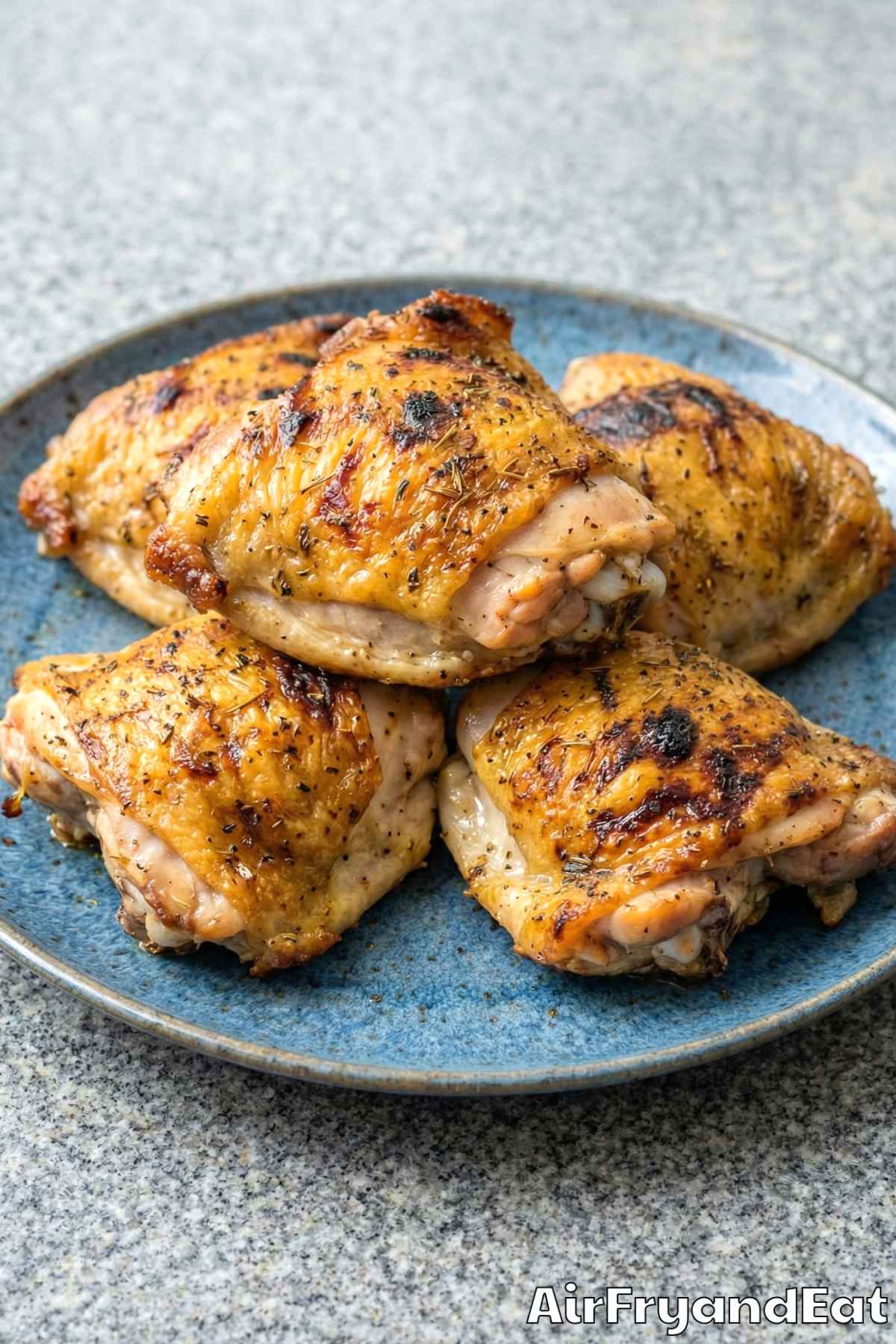 Easy air fryer lemon herb roasted thighs