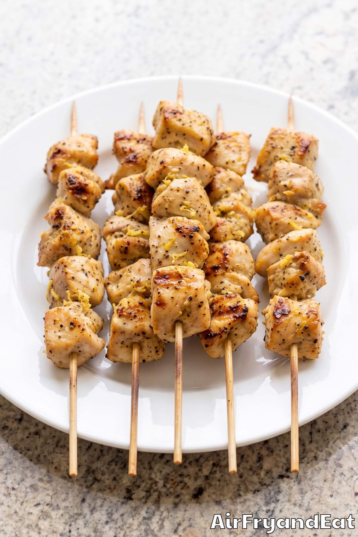 Zesty lemon pepper chicken skewers