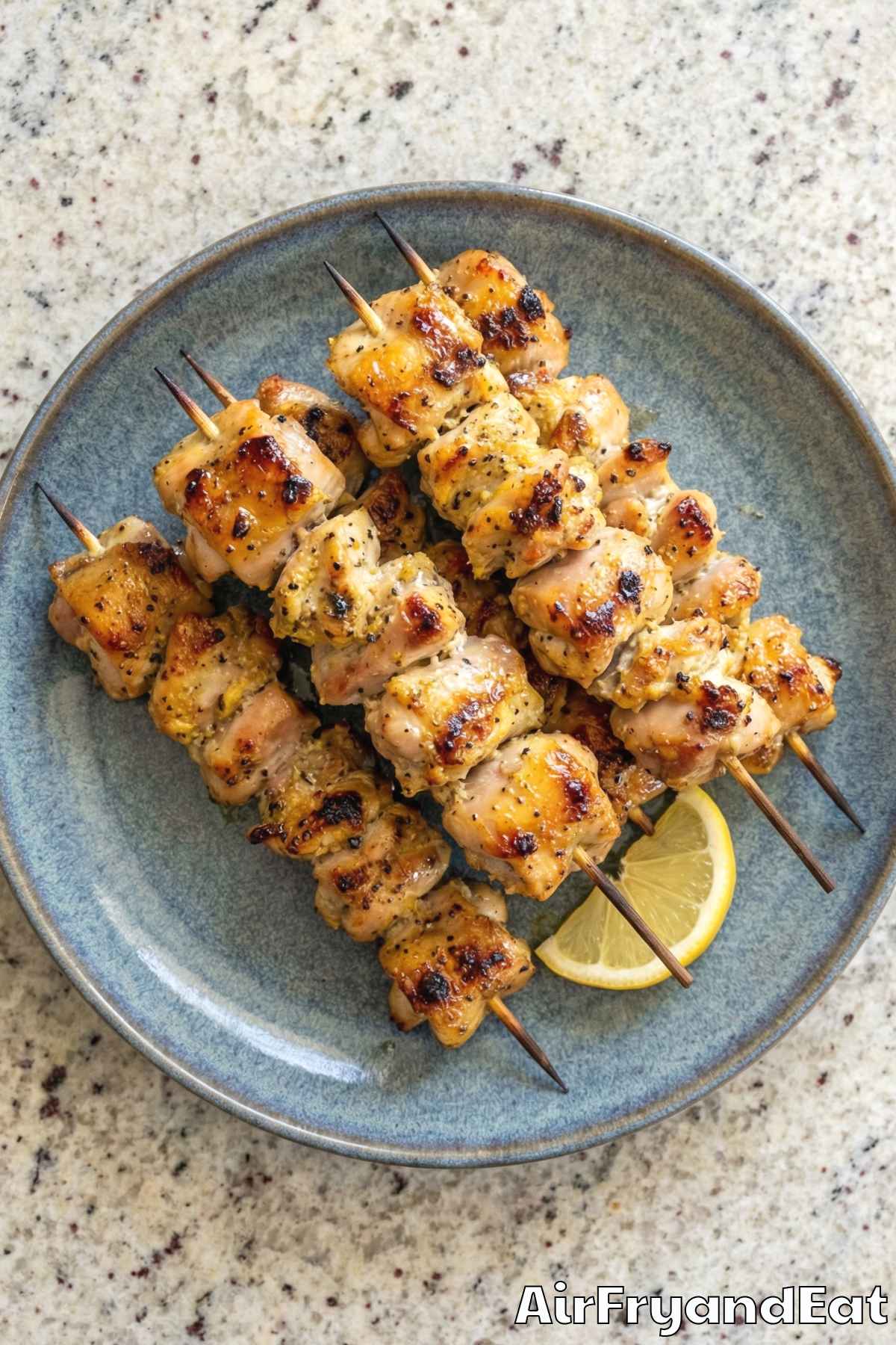 Aromatic air fryer lemon pepper skewers