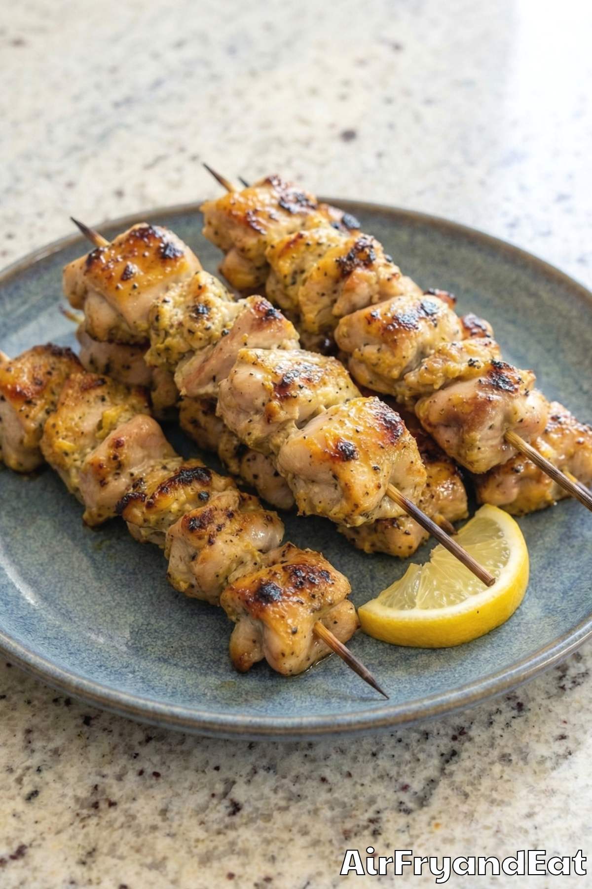 Zesty air fryer lemon pepper chicken skewers