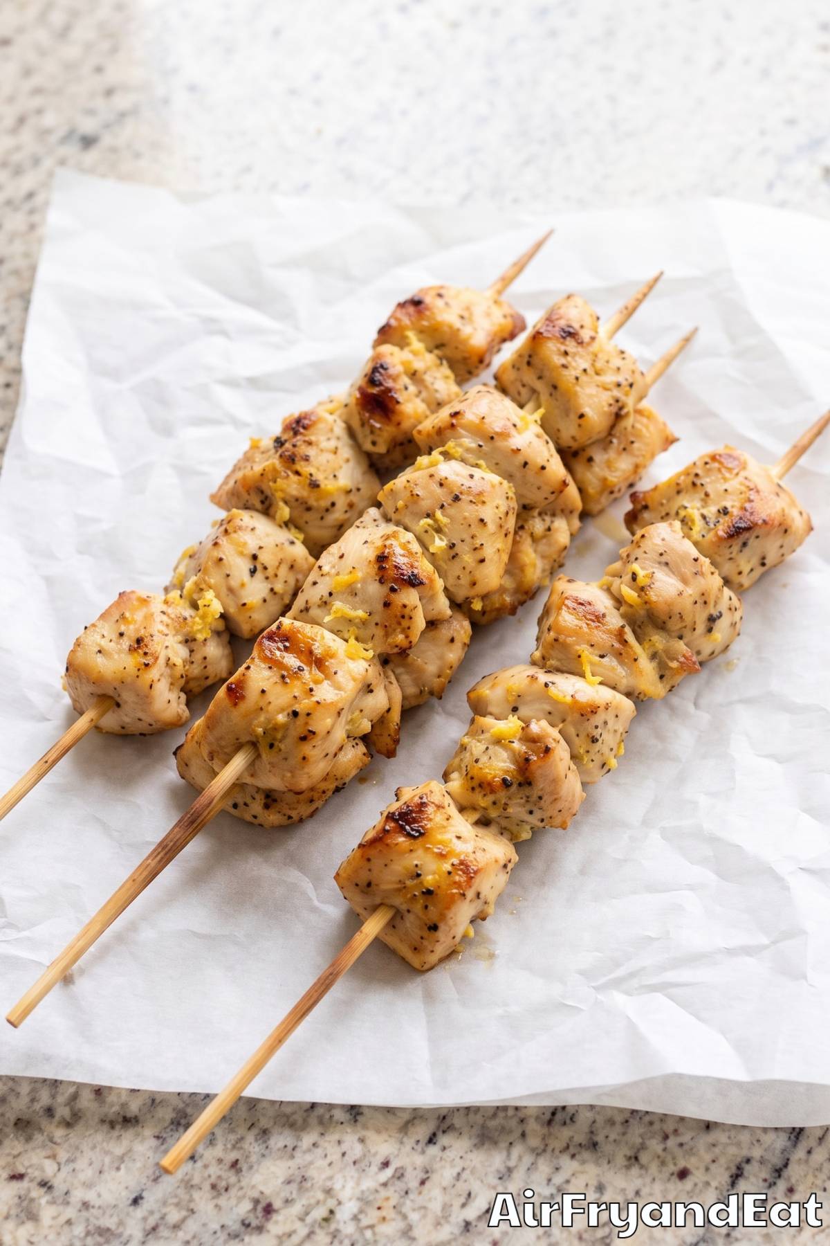 Flavorful lemon pepper chicken skewers