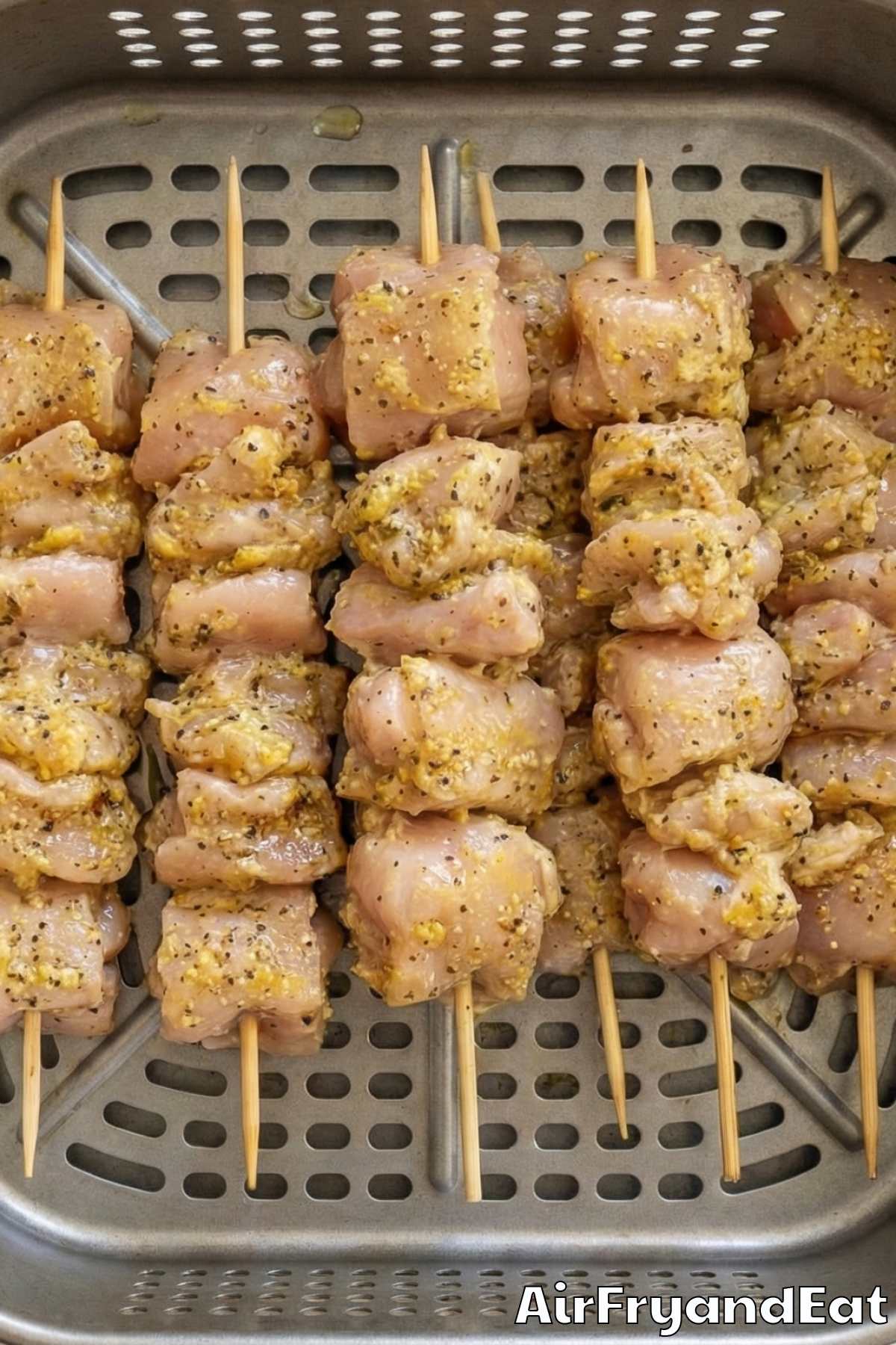 Air Fryer Lemon Pepper Chicken Skewers Step 4