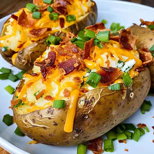 Air Fryer Loaded Baked Potatoes: Easy Recipe | AirFryAndEat