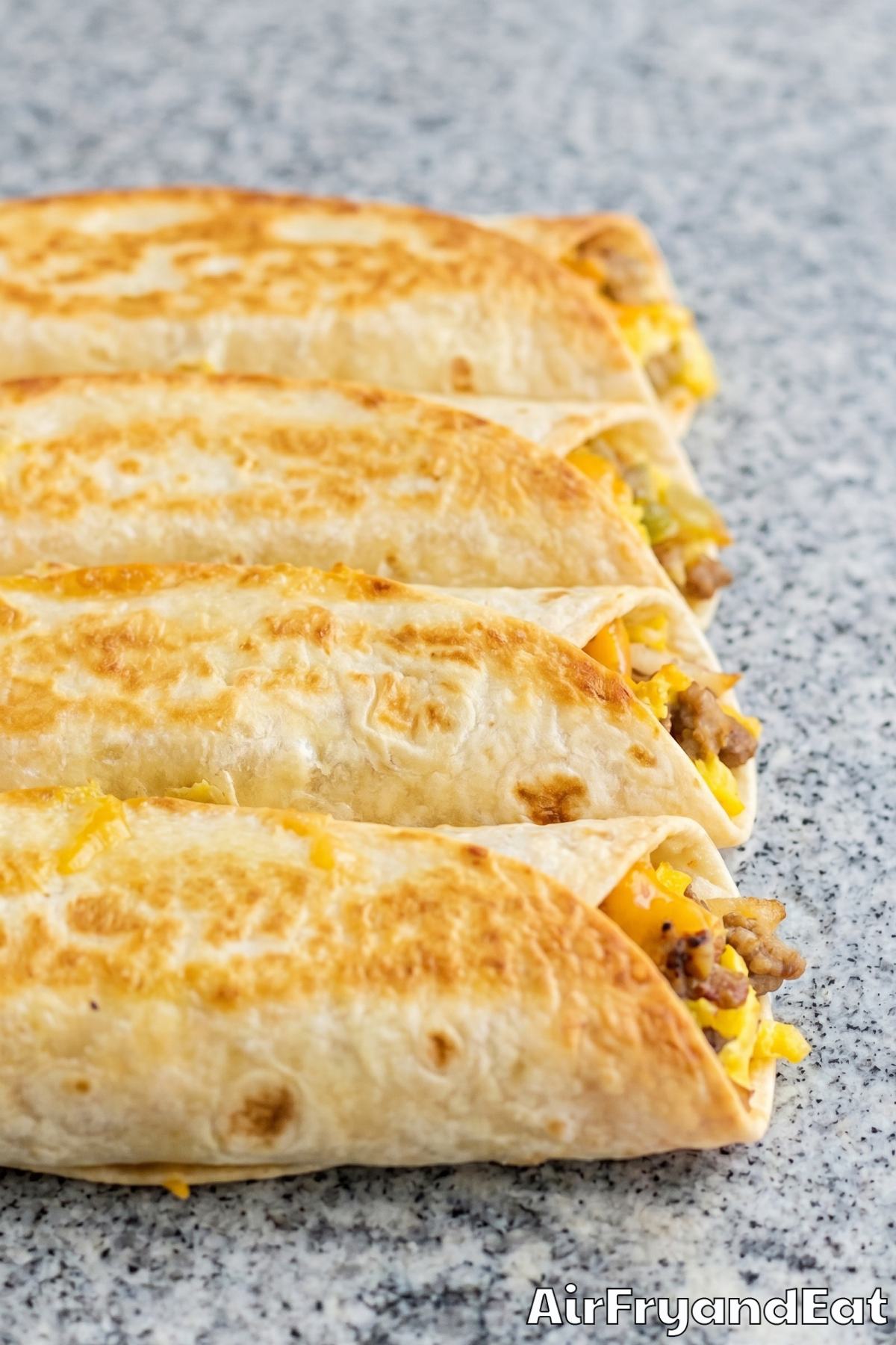 crispy air fryer breakfast burritos loaded