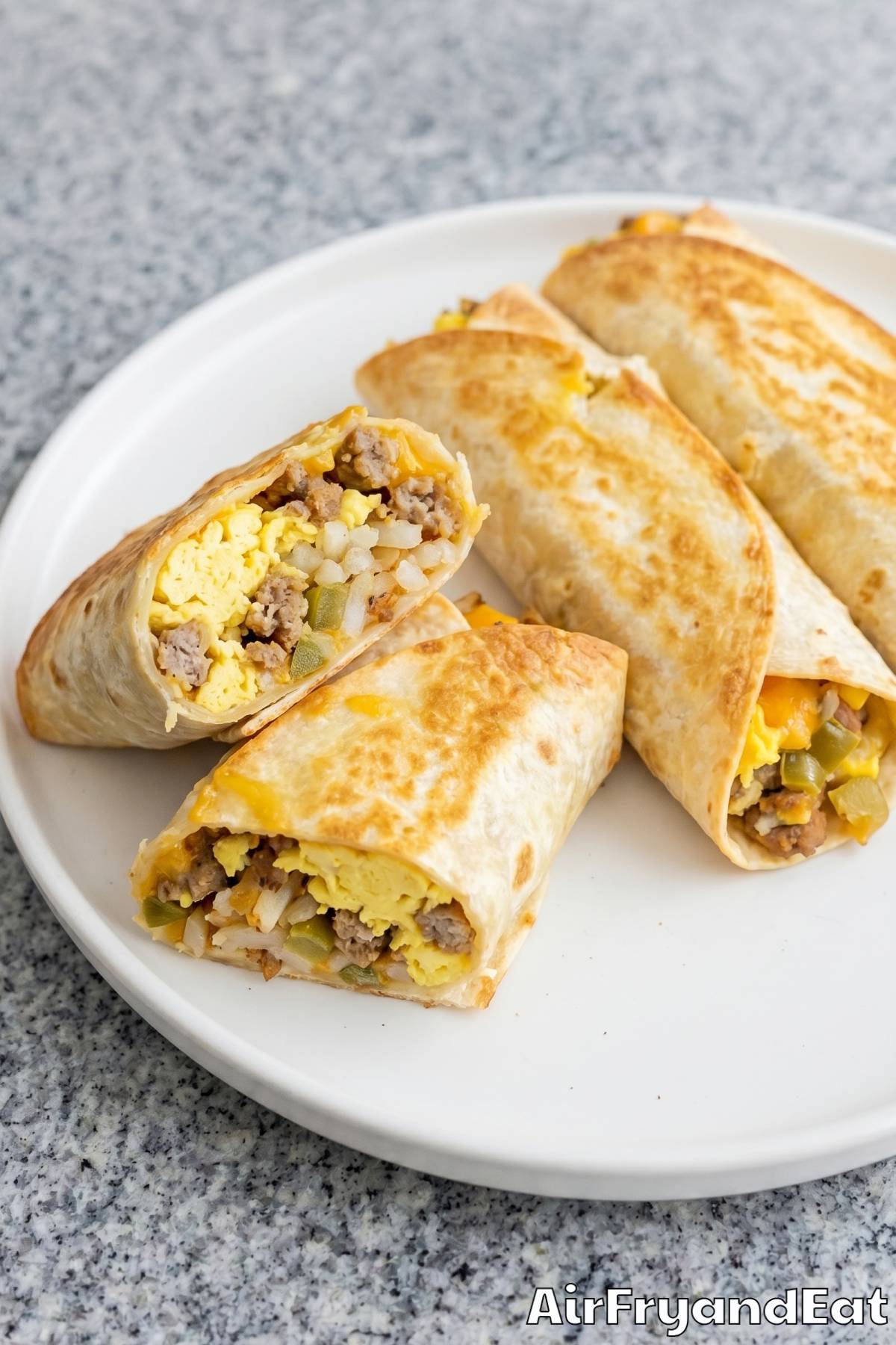 hearty loaded breakfast burritos in air fryer
