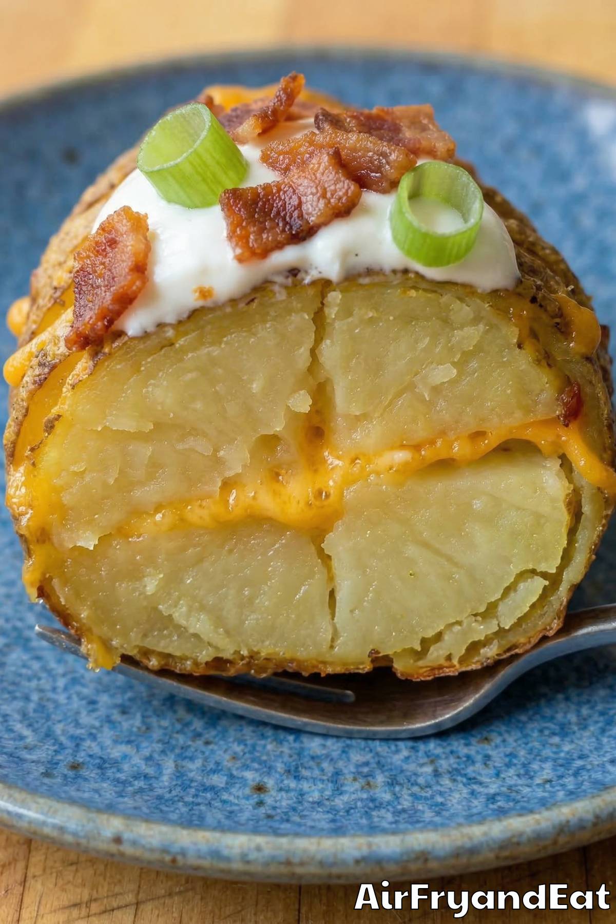 Easy air fryer loaded hasselback potatoes