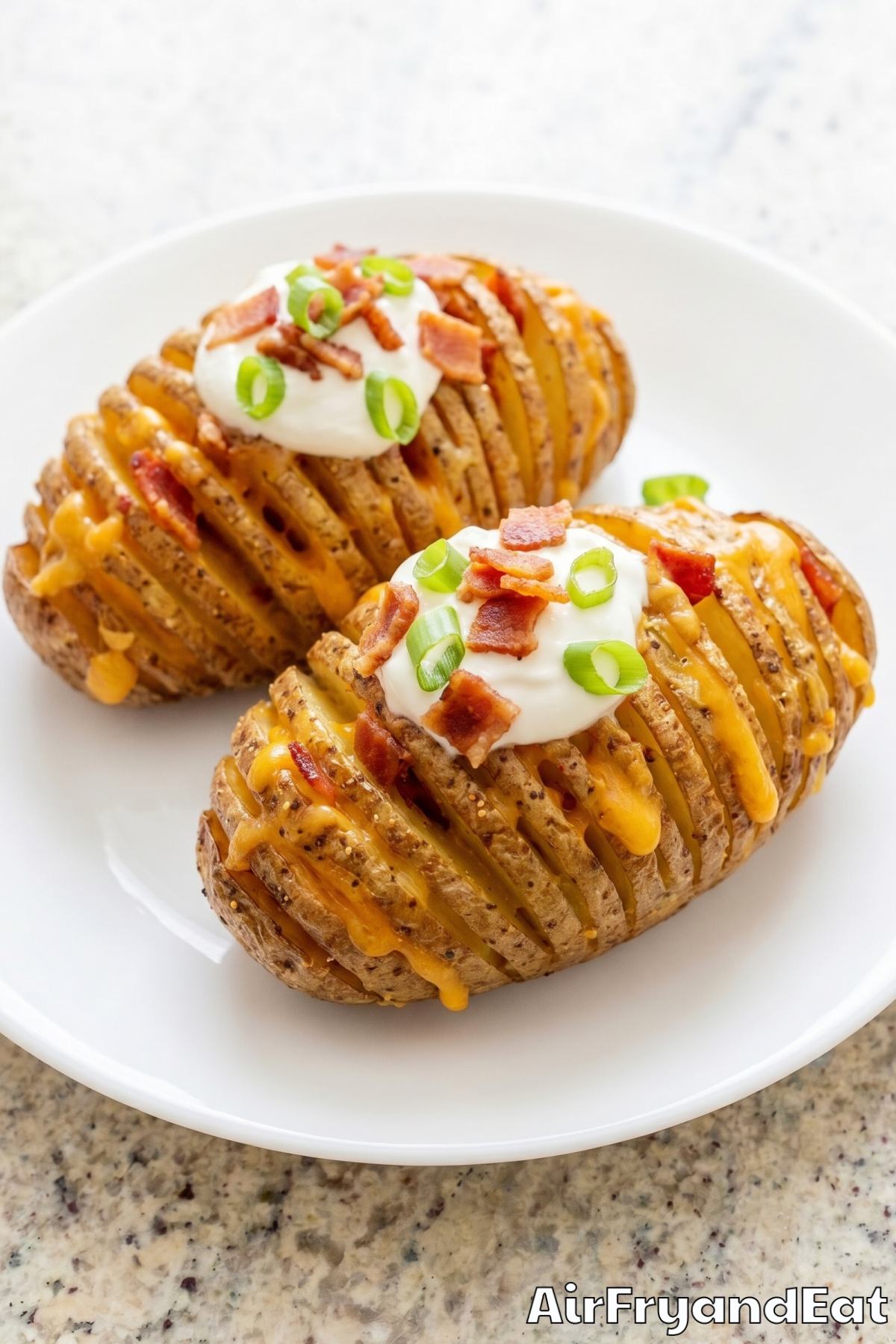 perfect air fryer loaded hasselback potato