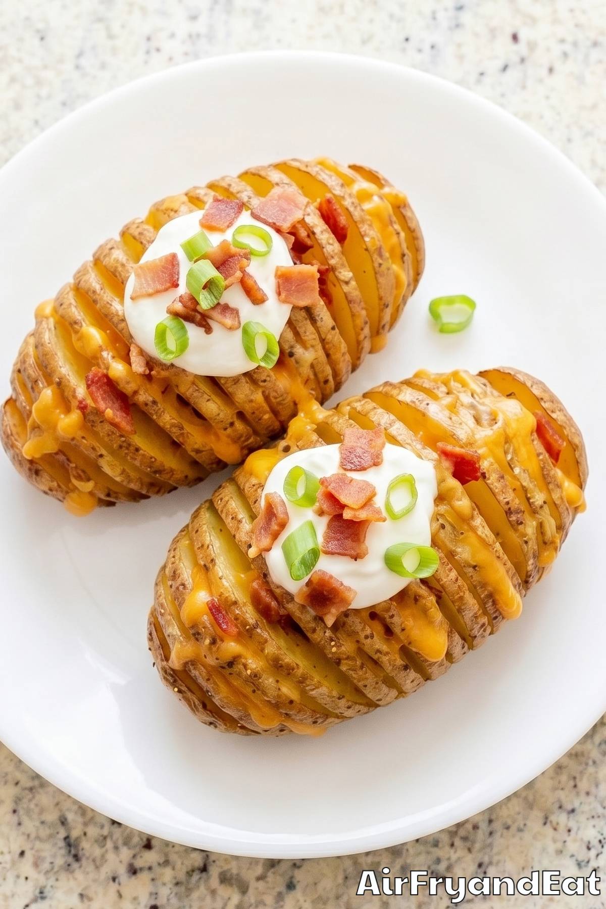 crispy air fryer loaded hasselback potatoes
