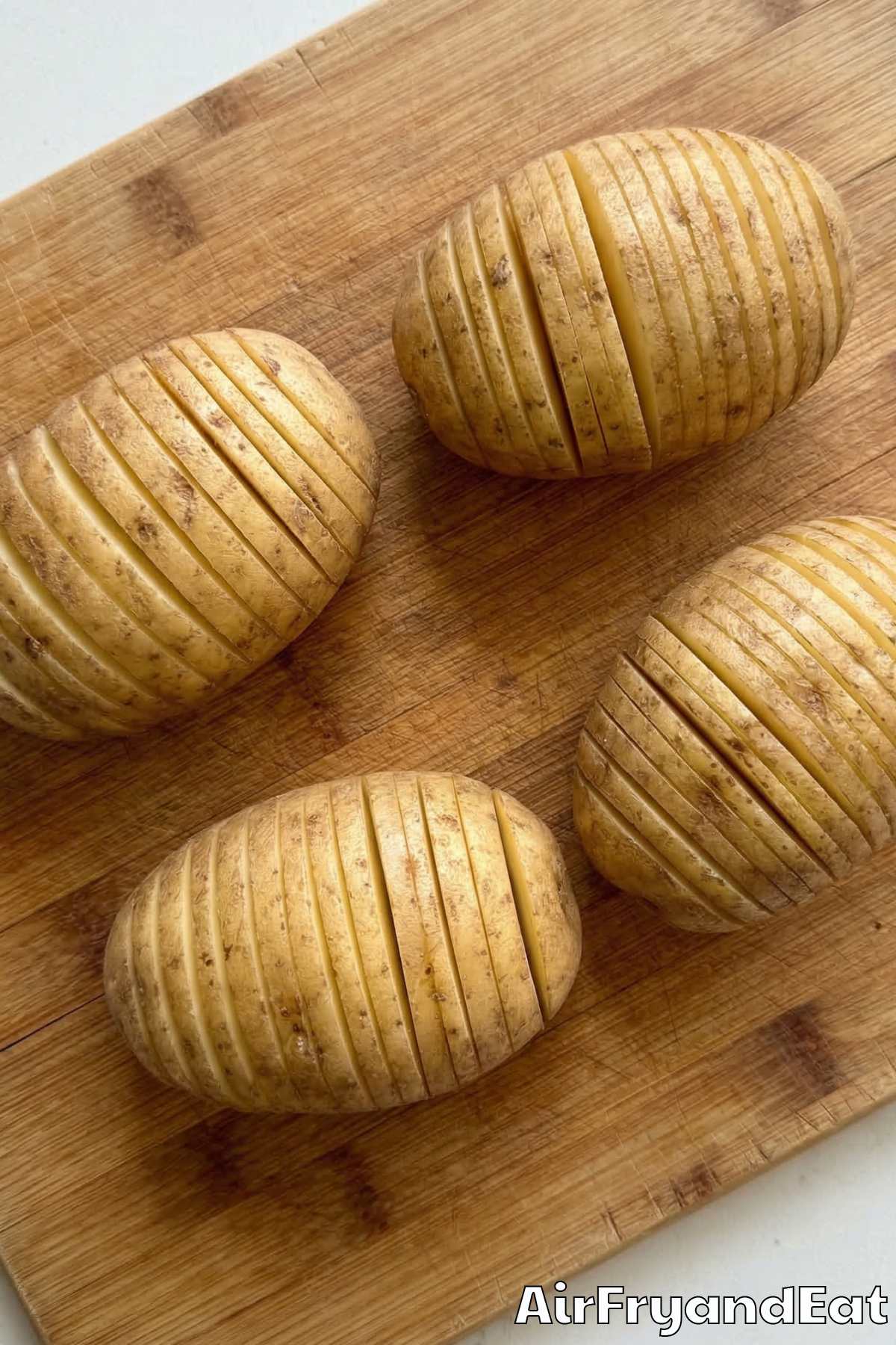 Air Fryer Loaded Hasselback Potatoes Step 1