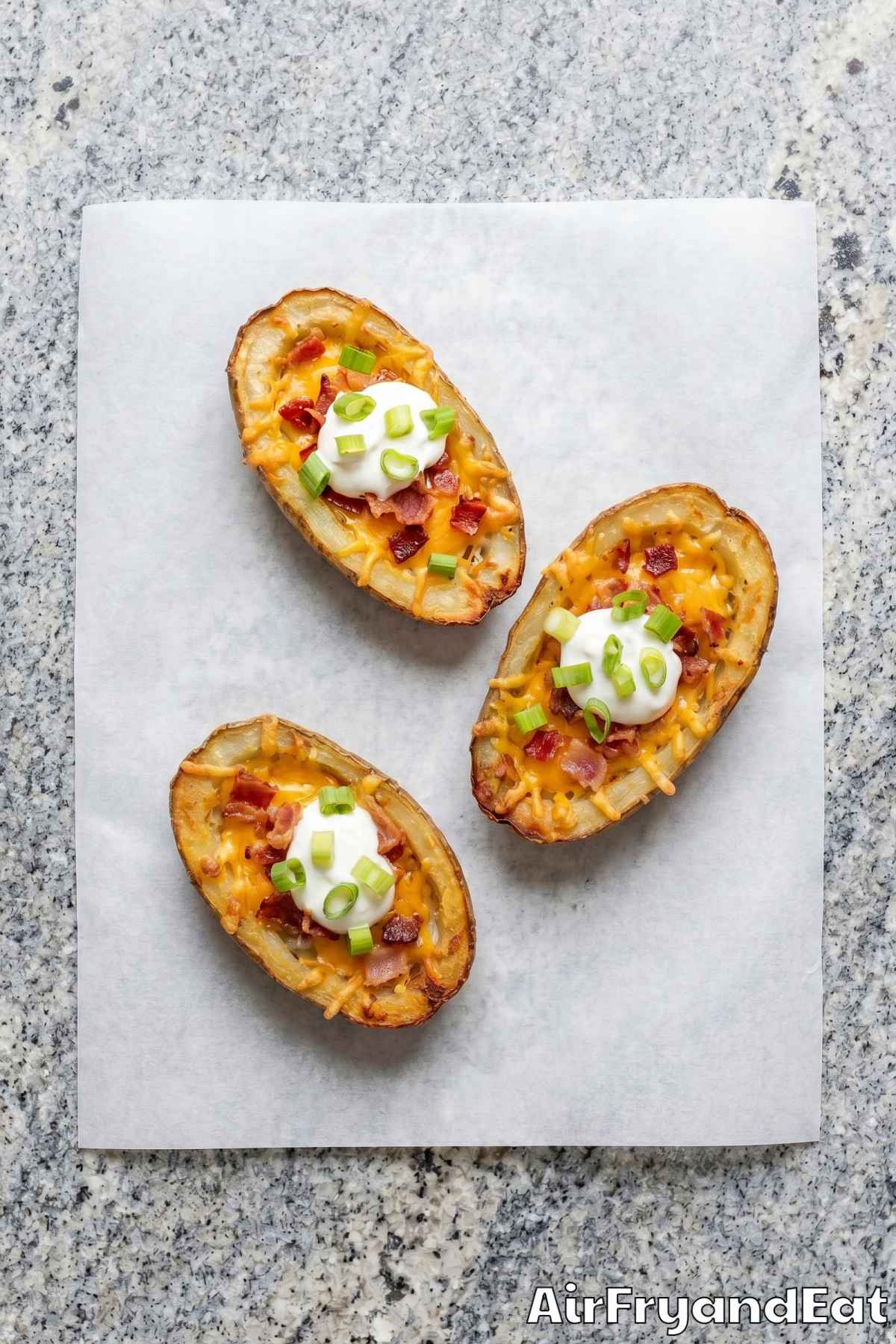 homemade air fryer loaded potato skins