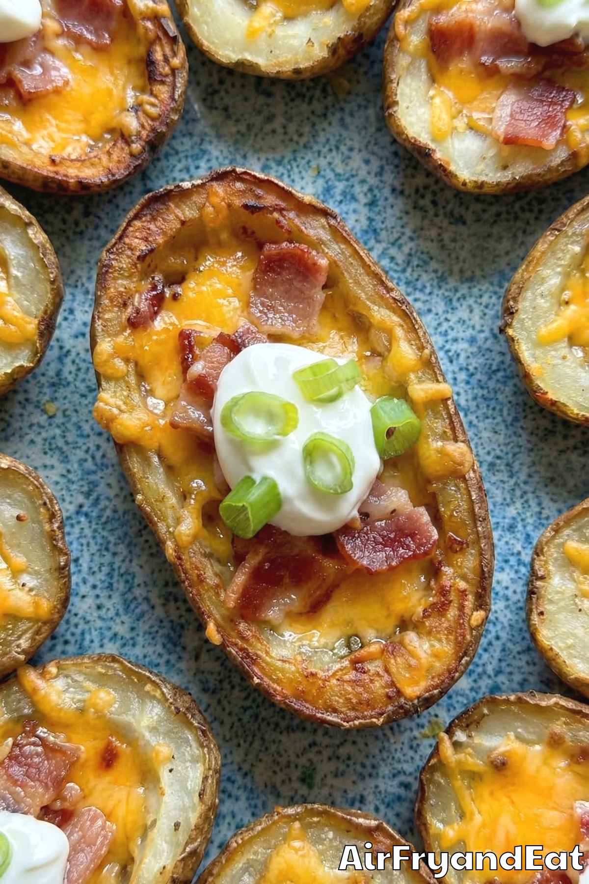 Irresistible air fryer loaded potato skins