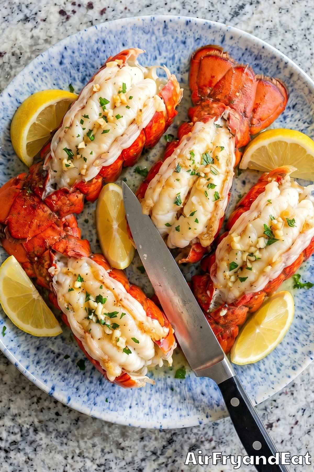 Simple air fryer lobster tails dinner idea