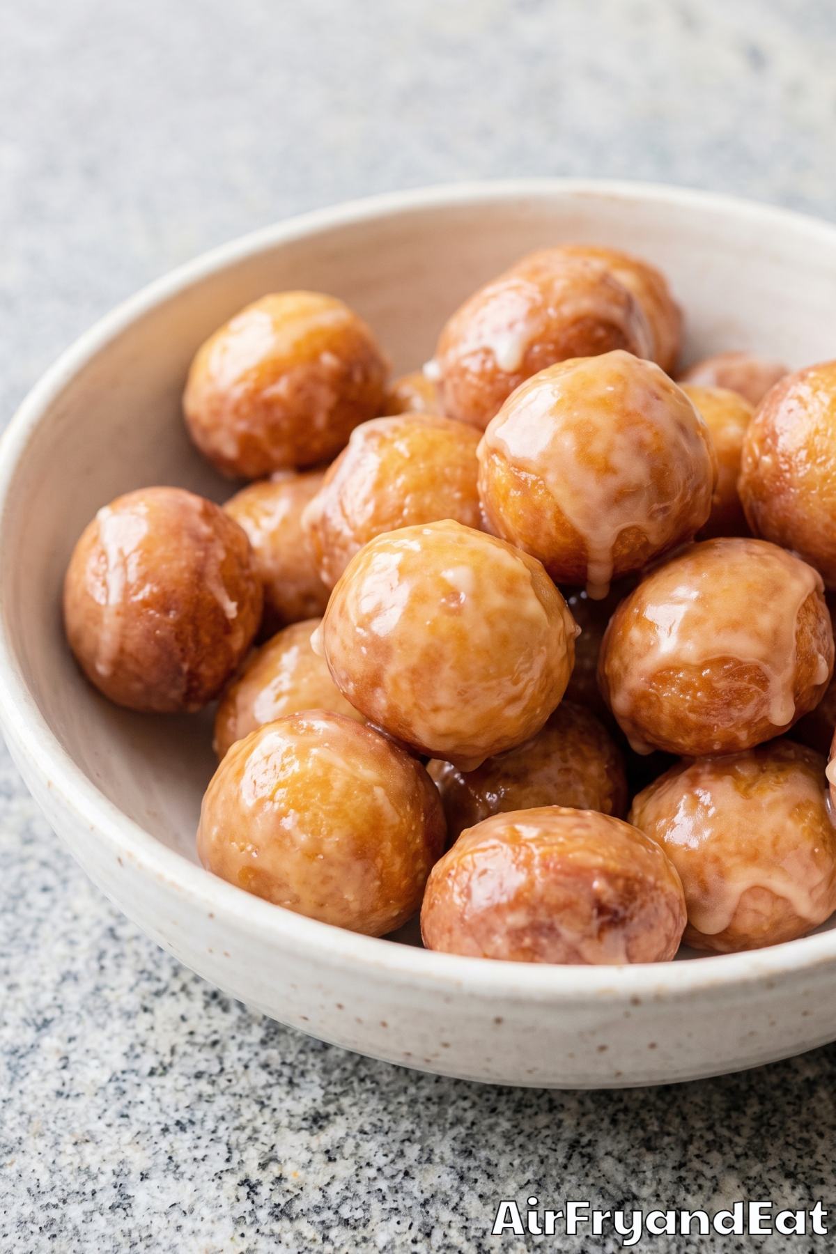 Maple glazed donut bites