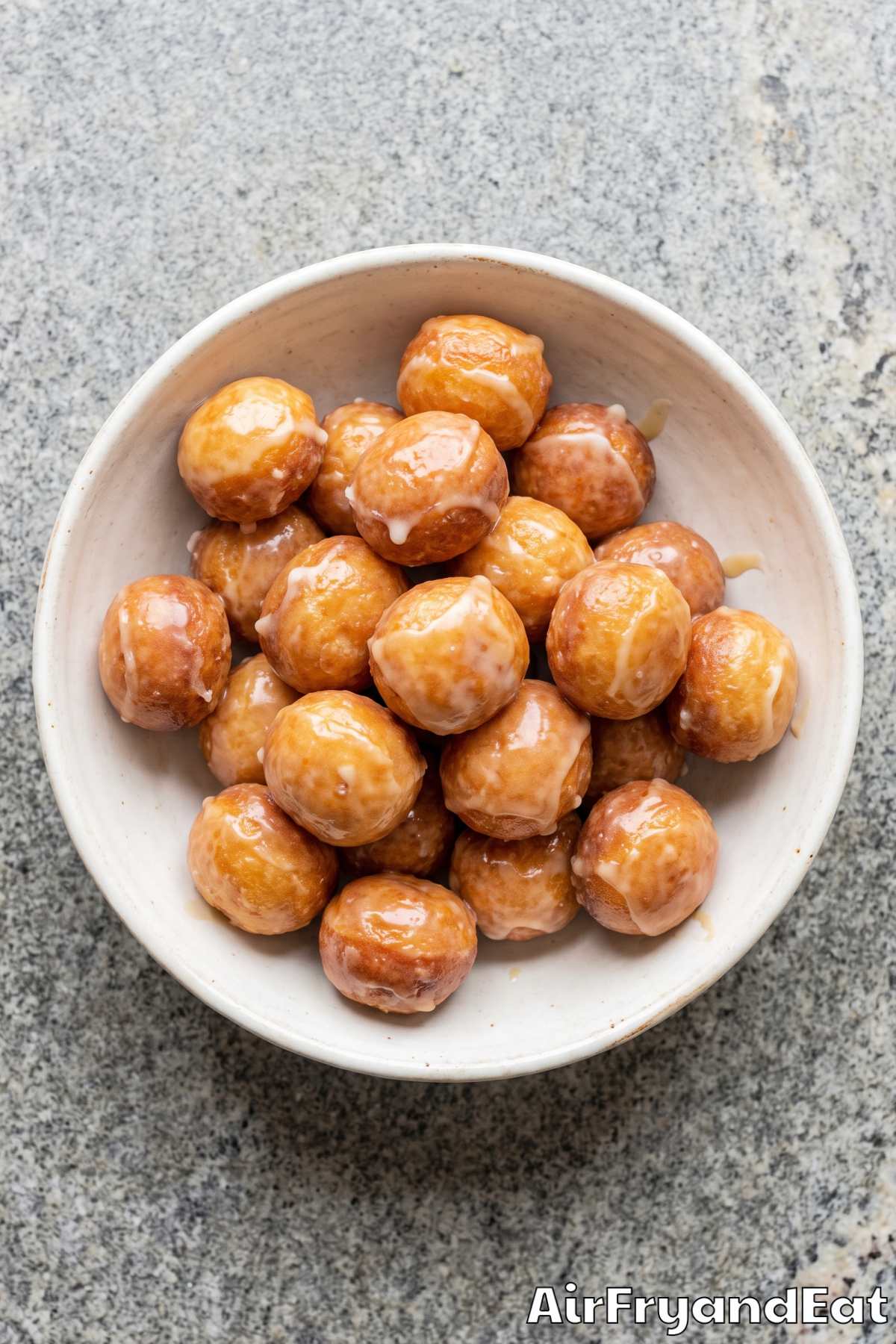 Warm maple glazed donut holes