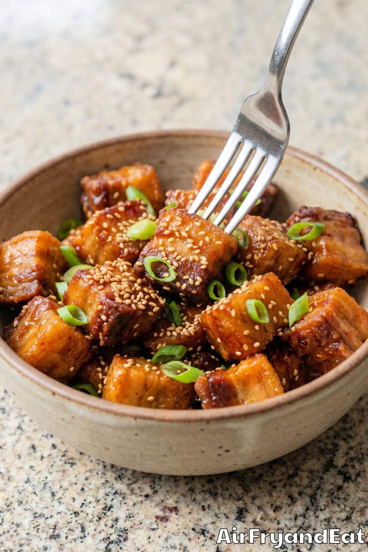 sweet maple glazed crispy pork belly