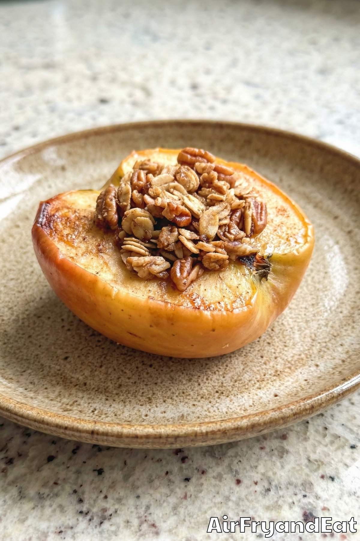 Easy air fryer maple pecan baked apples