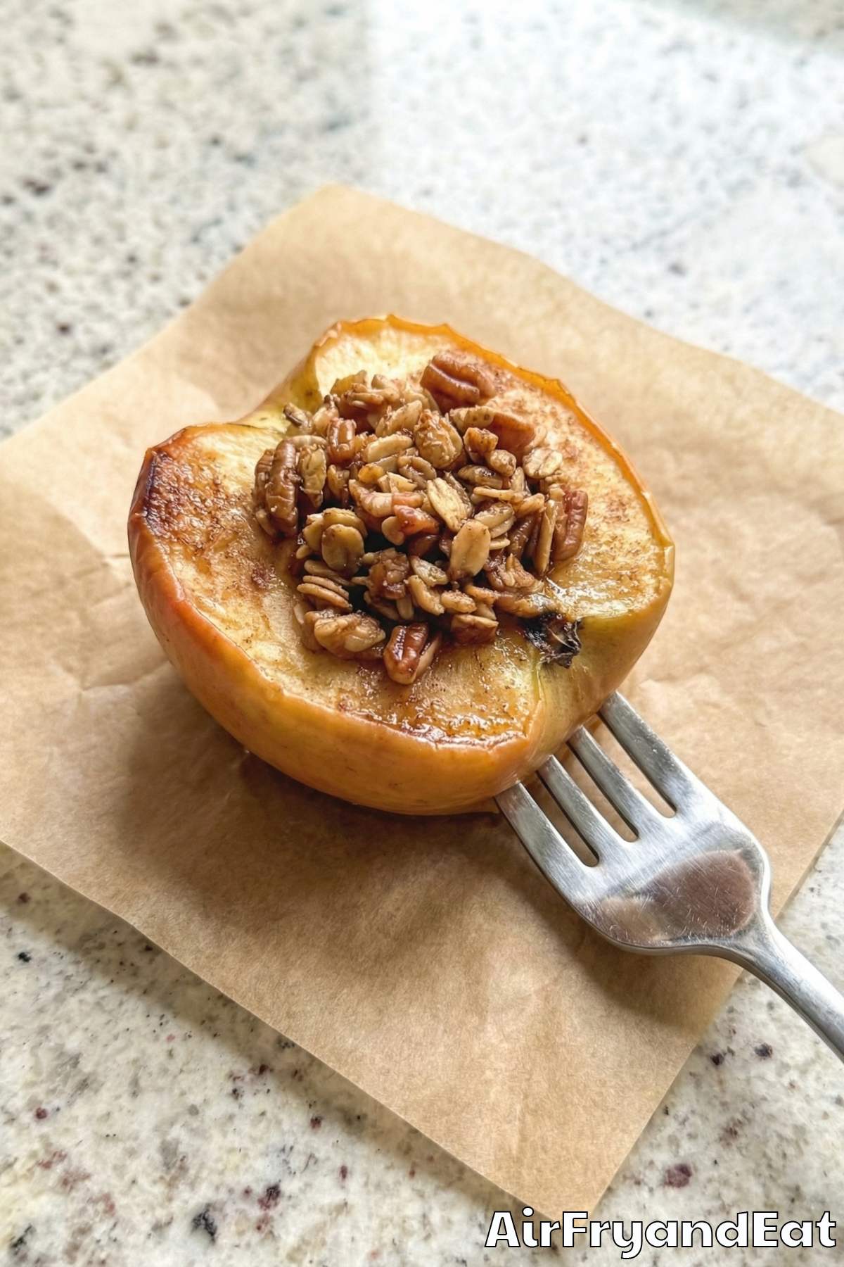 Sweet air fryer maple pecan baked apples
