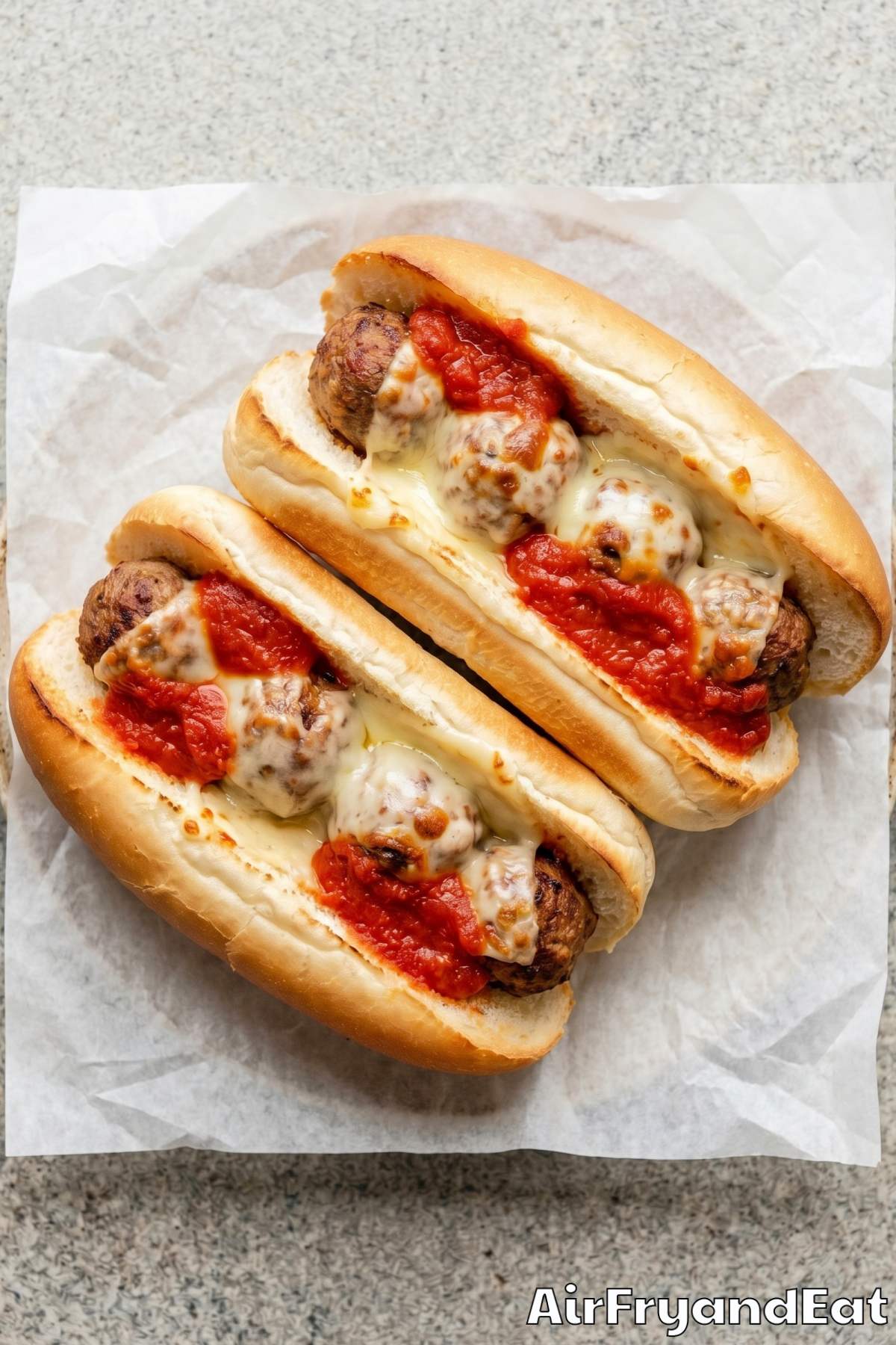 Comforting air fryer meatball sub served warm
