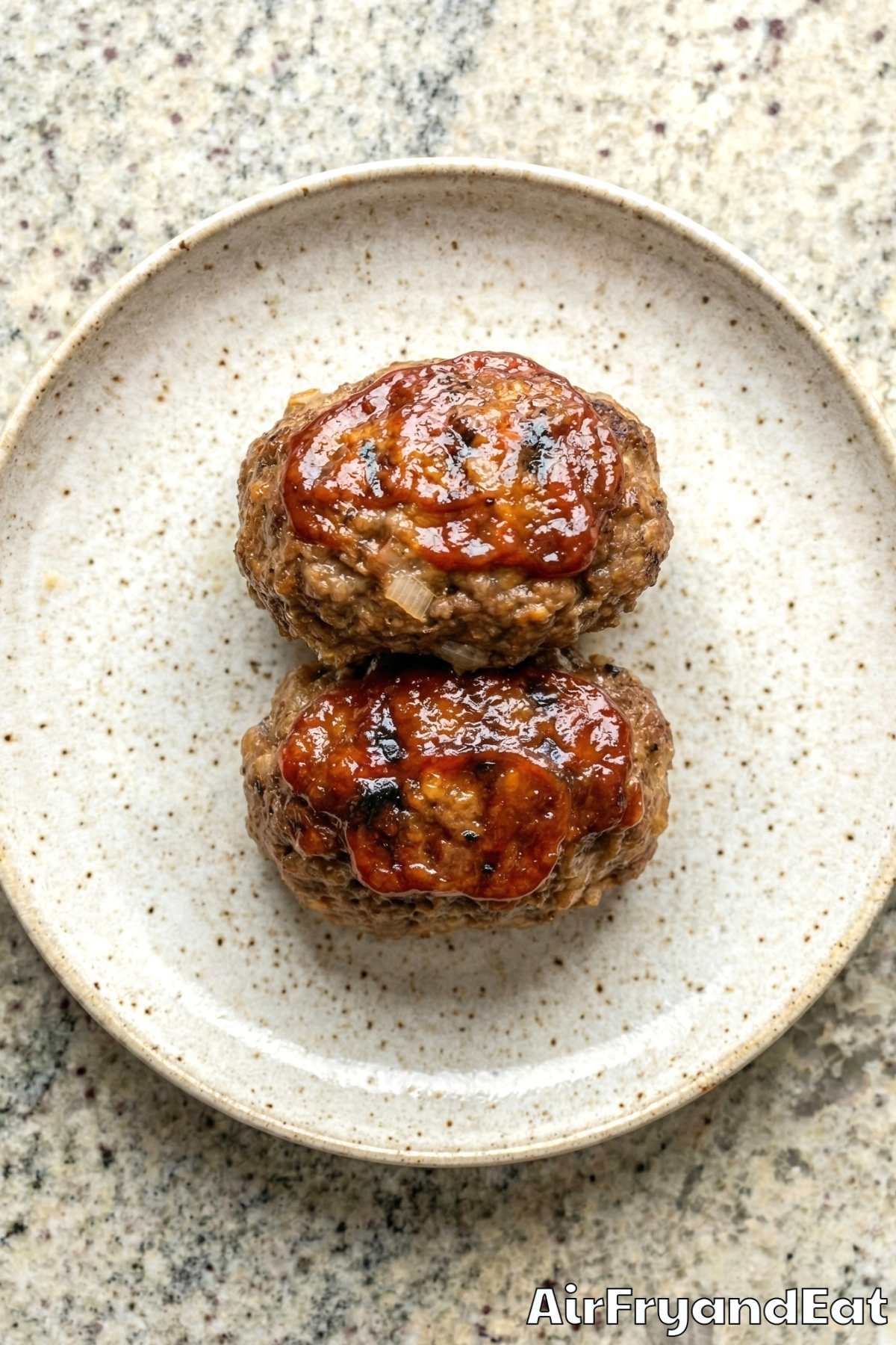 Hearty air fryer meatloaf minis sliced open