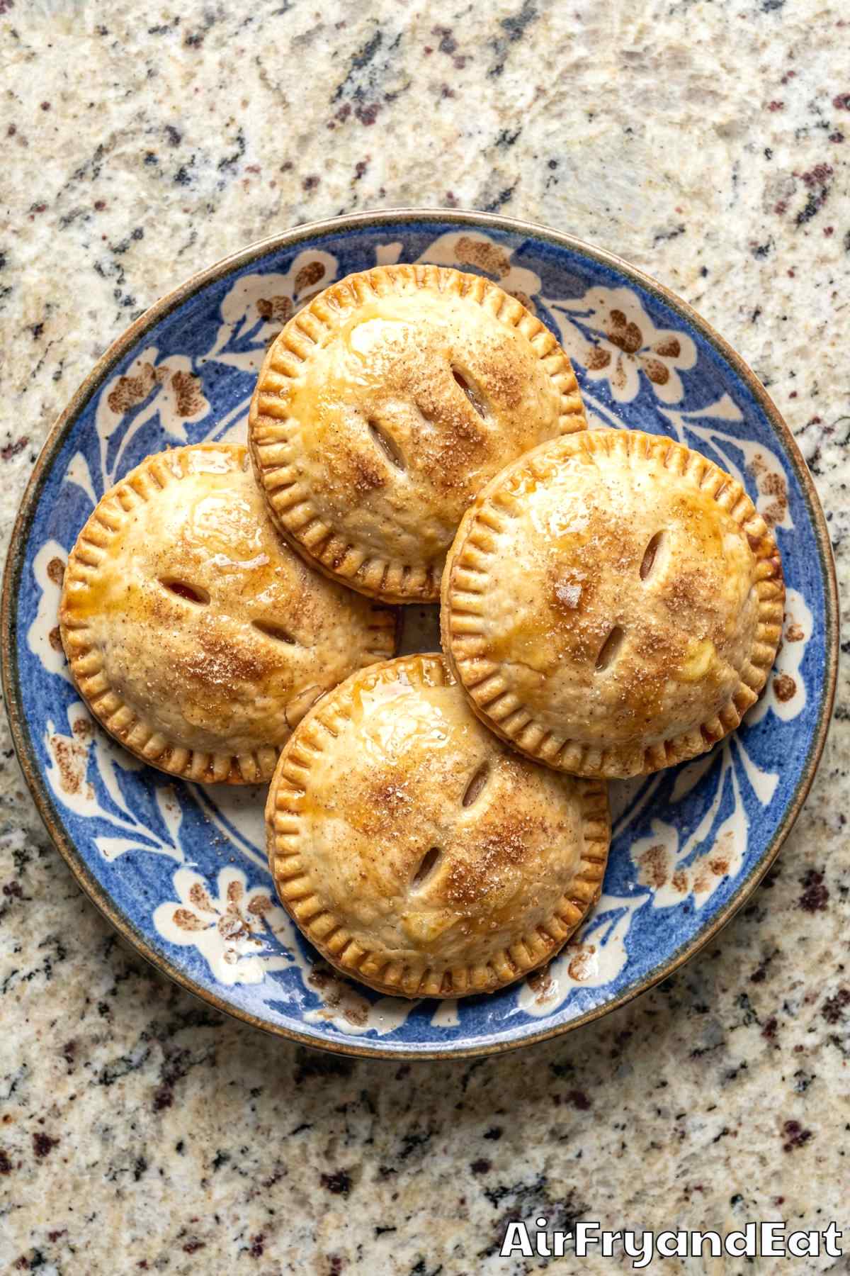 Easy air fryer mini apple pies ready to serve